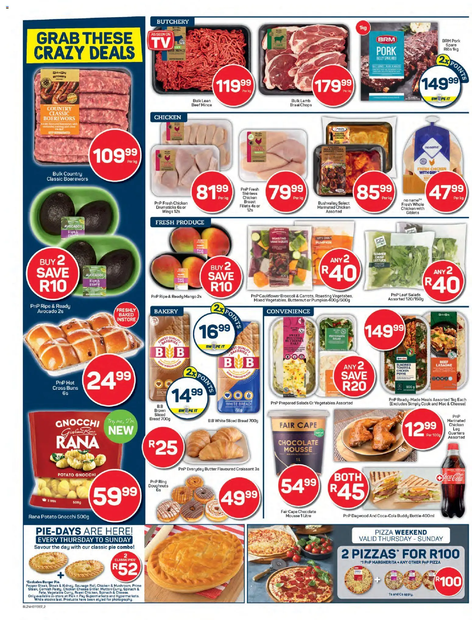 New Pick n Pay catalogue – valid from 25.02.2026 | Page: 2 | Products: Steak, Buns, Ribs, Pizza