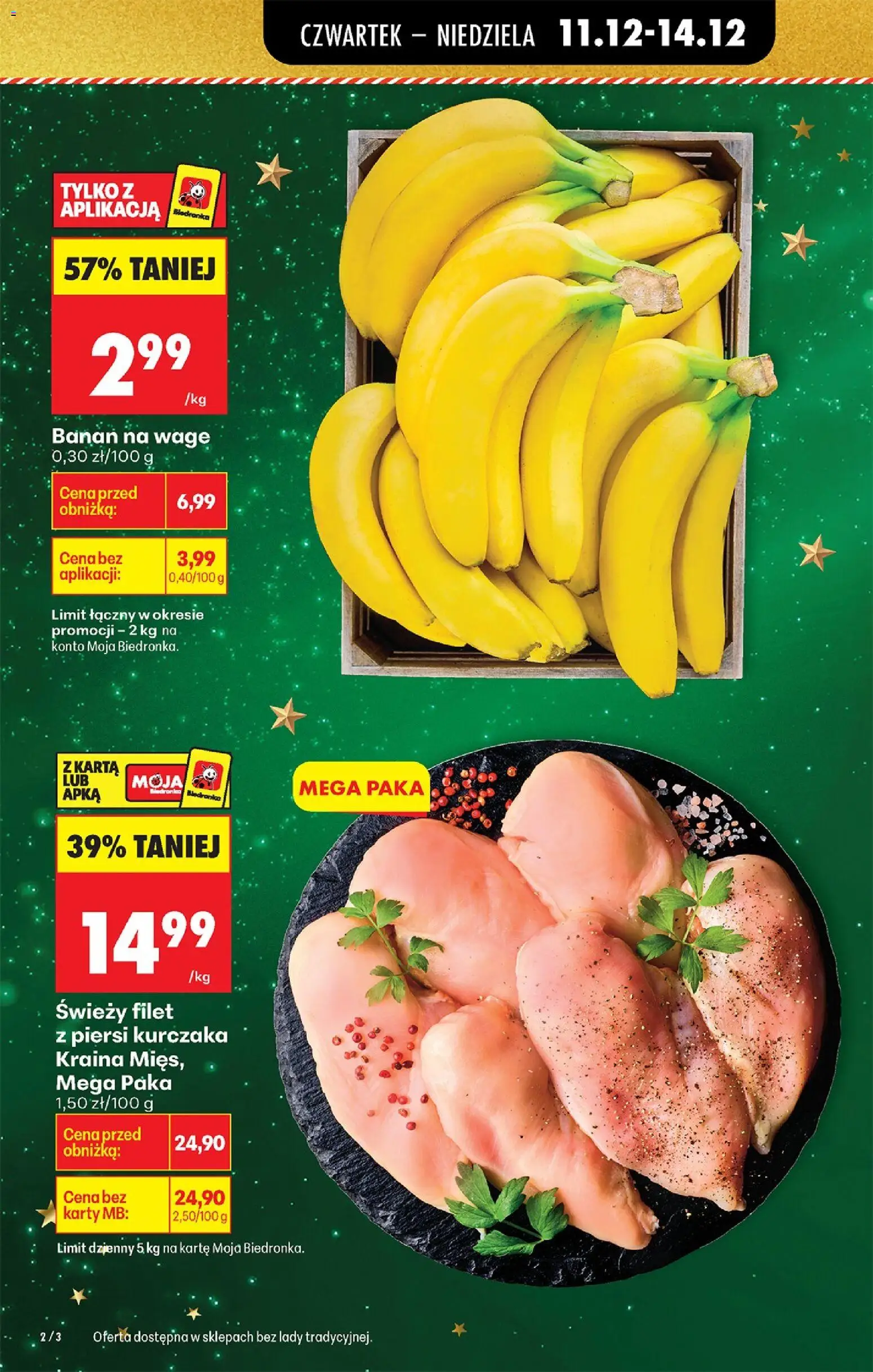 Biedronka gazetka - Oferta w tym tygodniu od 11.12.2025 | Strona: 4 | Produkty: Piersi, Kraina mięs, Filet z piersi kurczaka, Banan