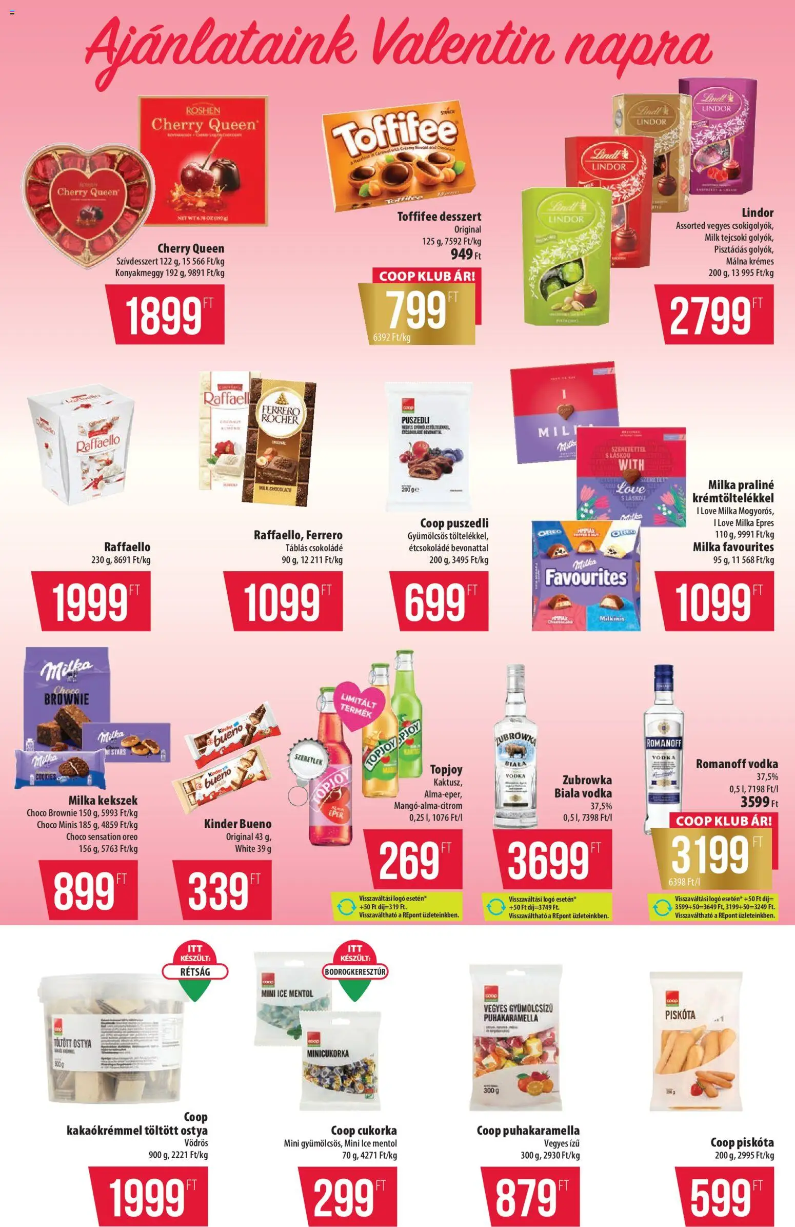 COOP akciós ujság - amely érvényes a következő dátumtól: 05.02.2026 | Oldal: 7 | Termékek: Piskóta, Étcsokoládé, Toffifee, Eper