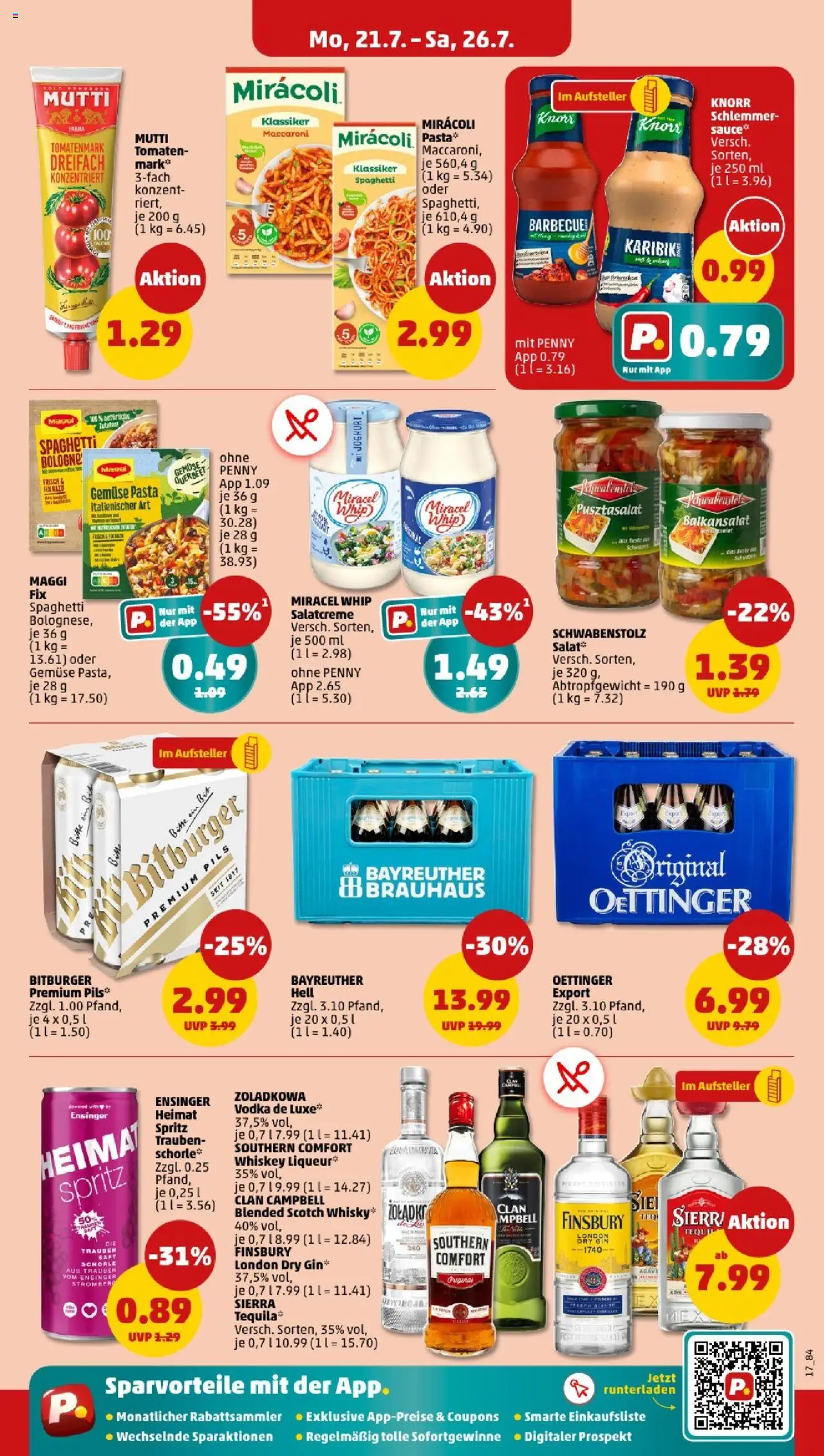 Penny - Baden-Württemberg - gültig ab dem 21.07.2025 | Seite: 17 | Produkte: Bitburger, Trauben, Knorr, Whiskey