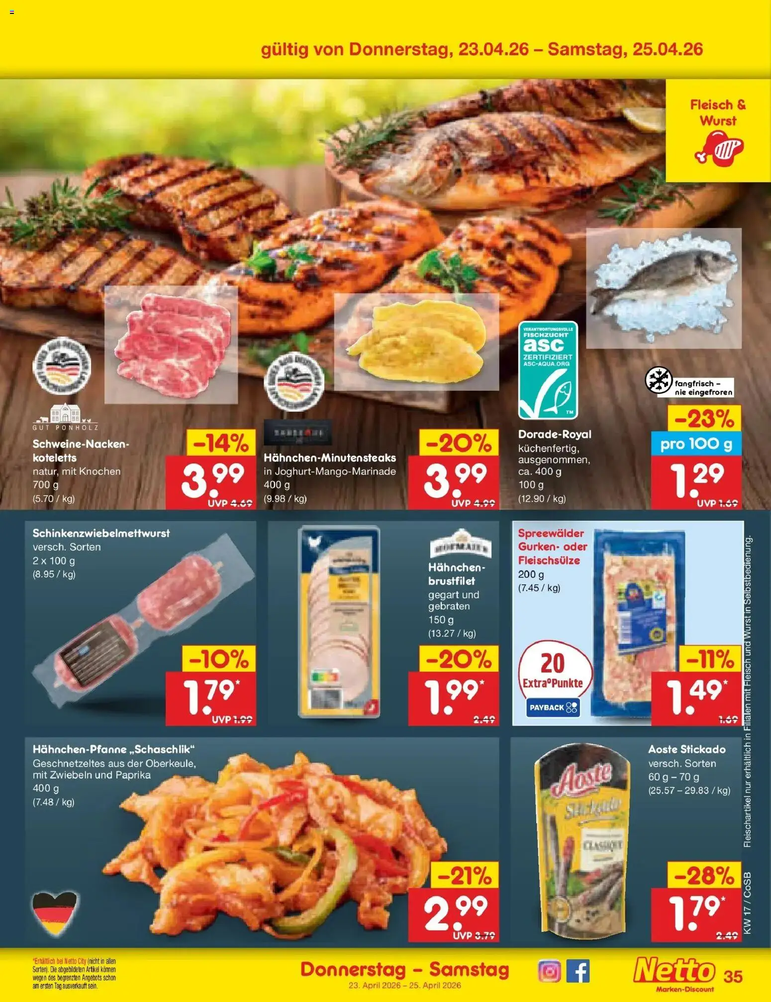 Netto Marken-Discount Prospekt Bitterfeld-Wolfen	 – gültig ab 20.04.2026 | Seite: 51 | Produkte: Hahnchen, Schweinenacken, Paprika, Gurken