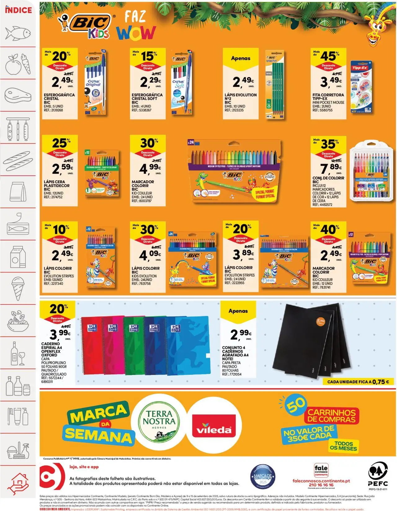 Continente folheto │ válido de 09.09.2025 | Página: 52 | Produtos: Caderno, Mouse, Notebook, Cera
