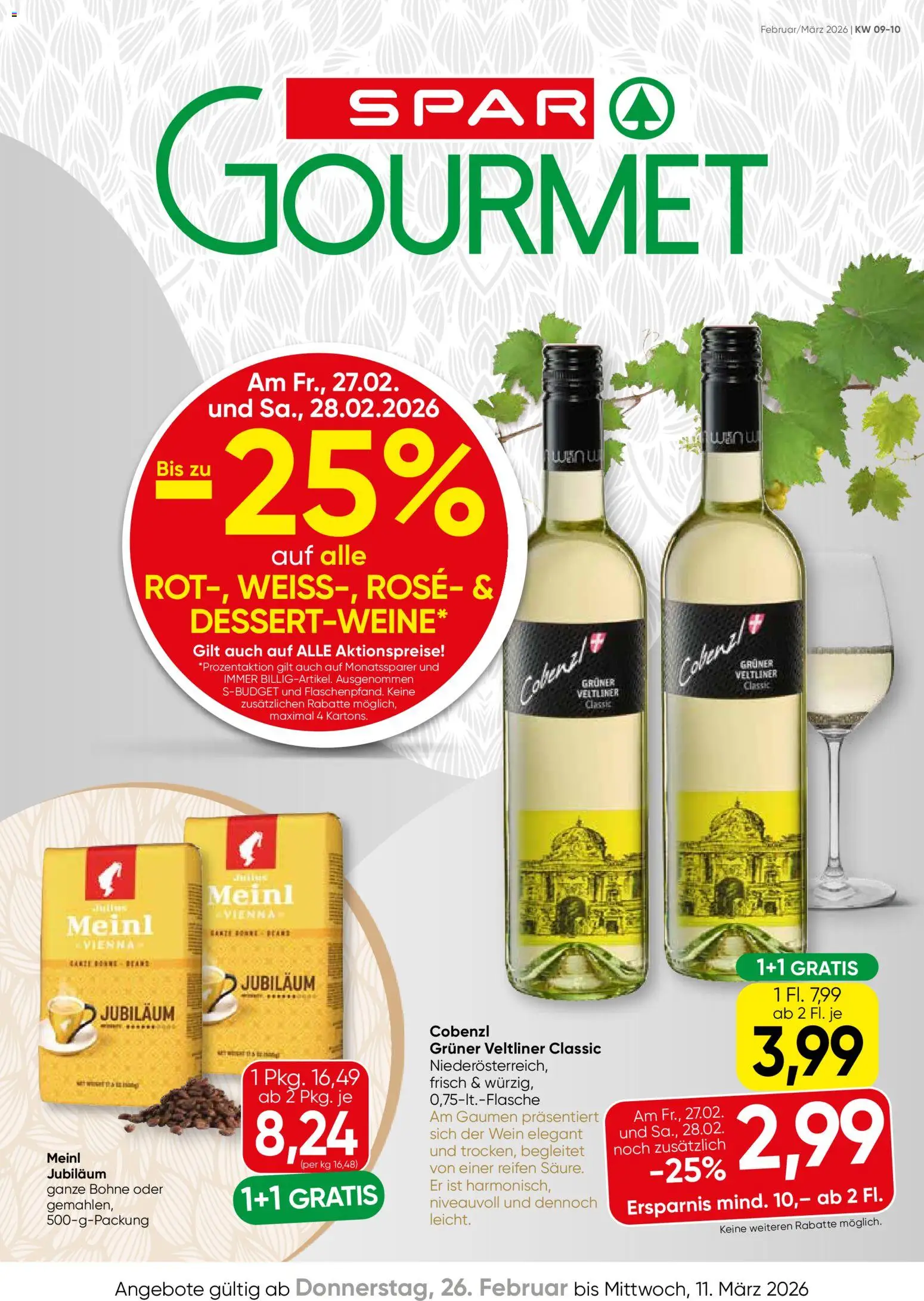 SPAR Gourmet Flugblatt gültig ab 26.02.2026 | Seite: 1 | Produkte: Wein