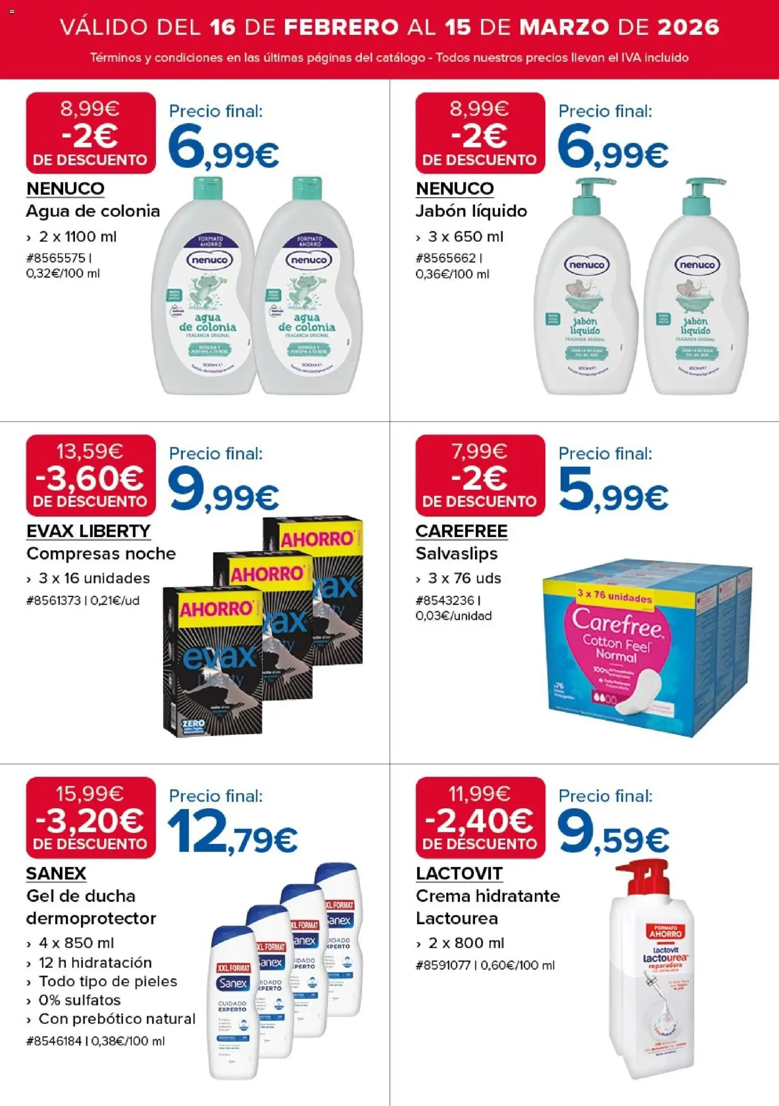 Costco catálogo │ válido desde el 16.02.2026 | Página: 16 | Productos: Agua de colonia, Jabón, Gel de ducha, Crema hidratante