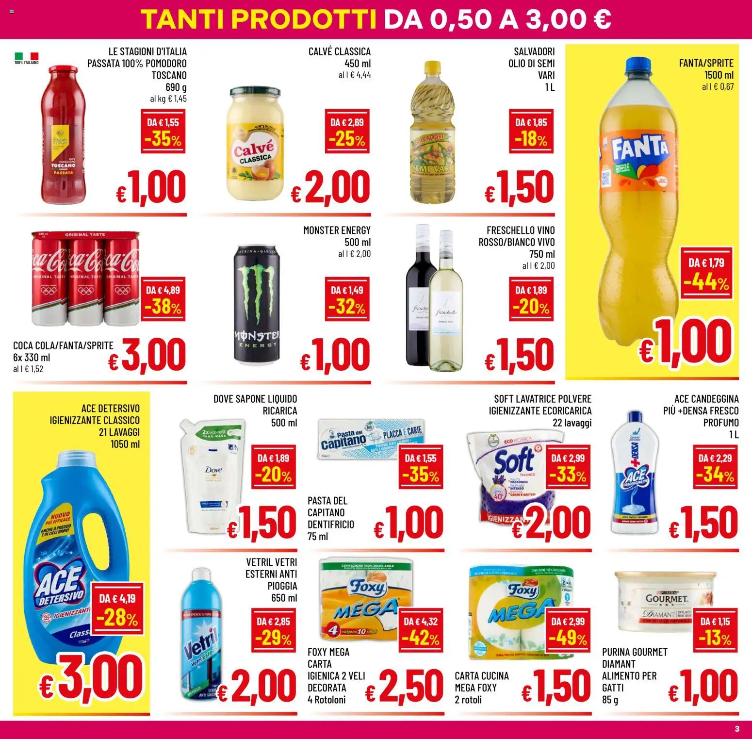 Volantino A&O del 29.04.2026 | Pagina: 3 | Prodotti: Sapone, Pasta, Fanta, Profumo