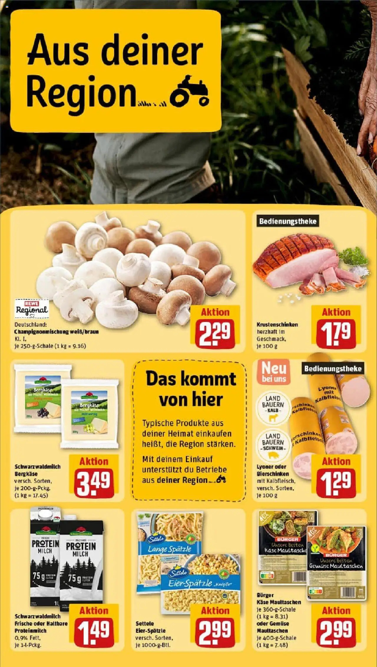 Rewe prospekt St. Georgen Im Schwarzwald	 - gültig ab dem 27.07.2025 | Seite: 24 | Produkte: Milch, Käse, Burger, Pasta