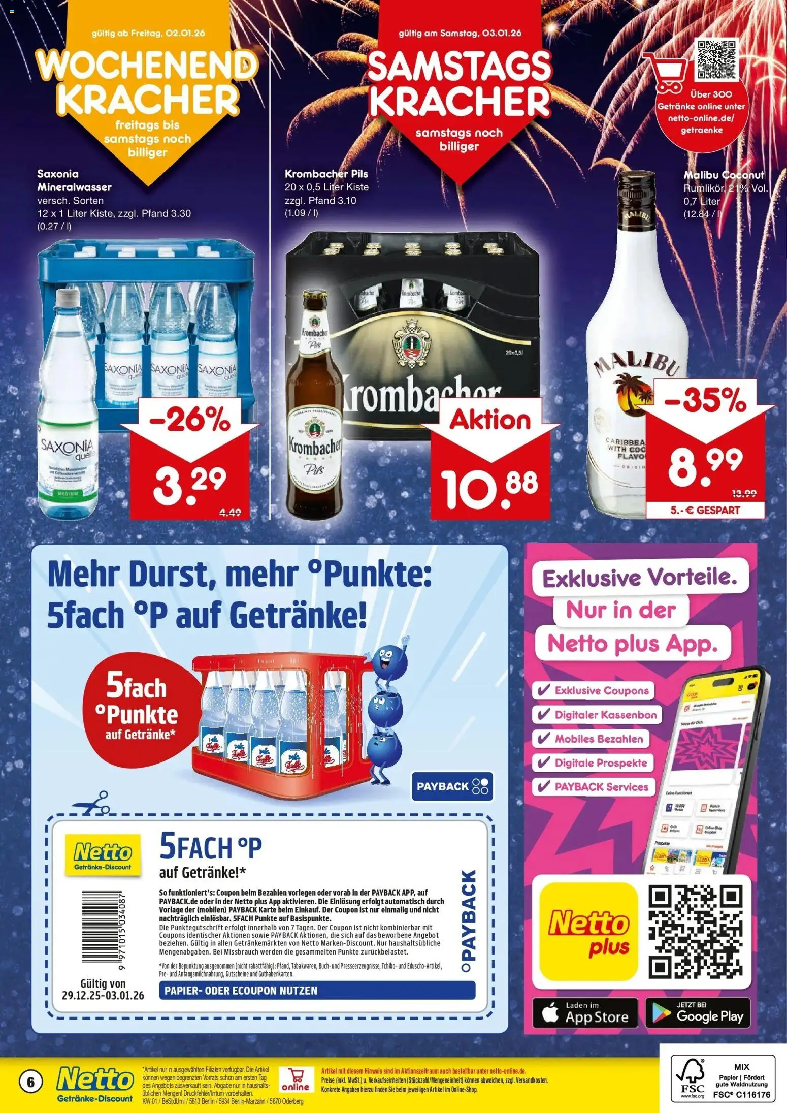Netto Marken-Discount prospekt Oderberg	 – gültig ab 28.12.2025 | Seite: 6 | Produkte: Pils, Mineralwasser, Krombacher