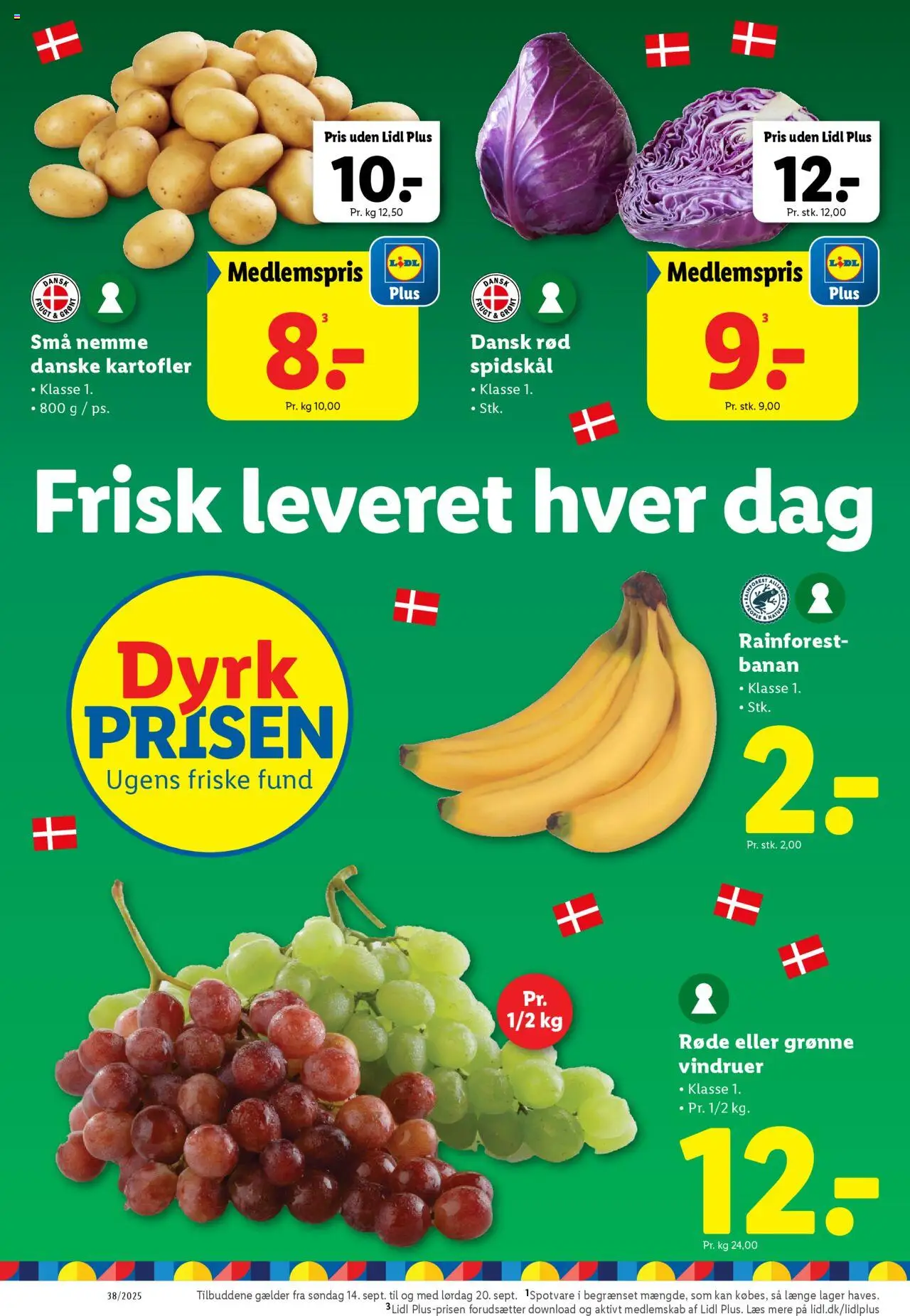 Lidl tilbudsavis – gyldig fra 18.09.2025 | Side: 13 | Produkter: Kartofler, Spidskål, Vindruer, Søm