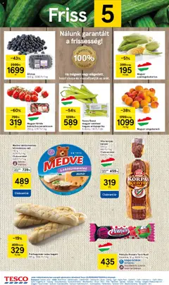 Tesco akciós ujság - amely érvényes a következő dátumtól: 17.07.2025 | Oldal: 2 | Termékek: Csemegekukorica, Bagett, Túró rudi, Protein