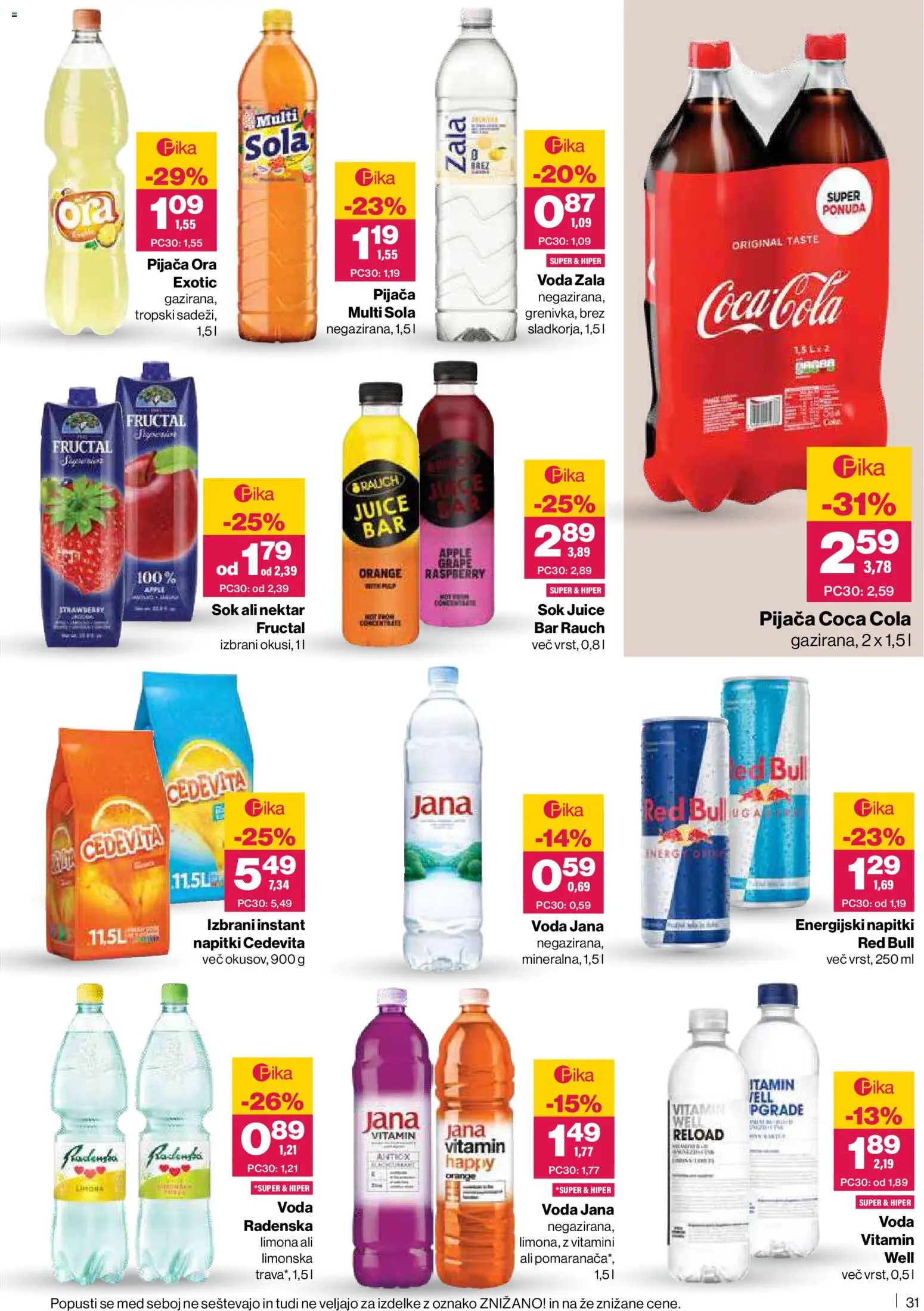 Novi Mercator katalog ponudbe – veljaven od 19.03.2026 | Stran: 31 | Izdelki: Napitki, Magdalenas, Voda, Limona