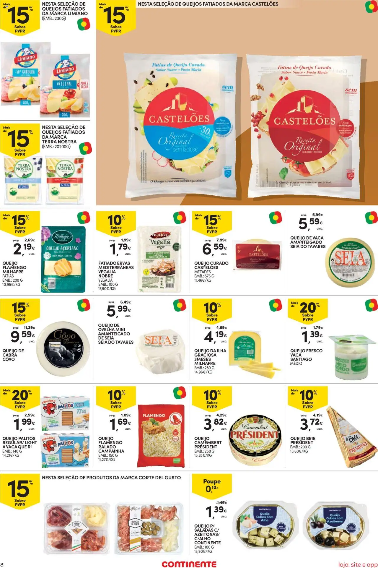 Continente Semanal Continente Bom Dia │ válido de 16.09.2025 | Página: 8 | Produtos: Azeitonas, Saladas, Queijo, Chá