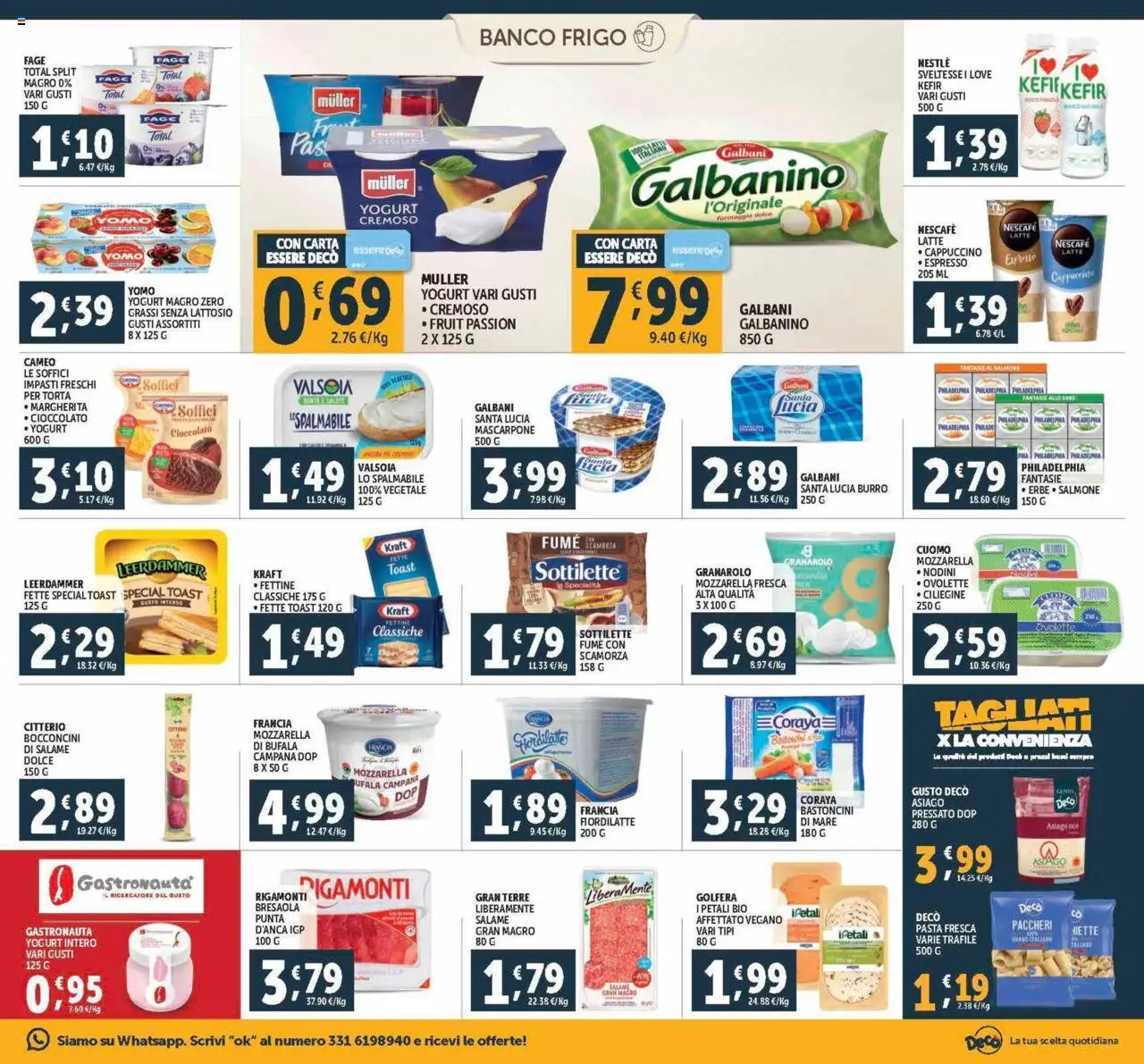 Volantino Decò del 12.09.2025 | Pagina: 9 | Prodotti: Yogurt, Salame, Salmone, Paccheri