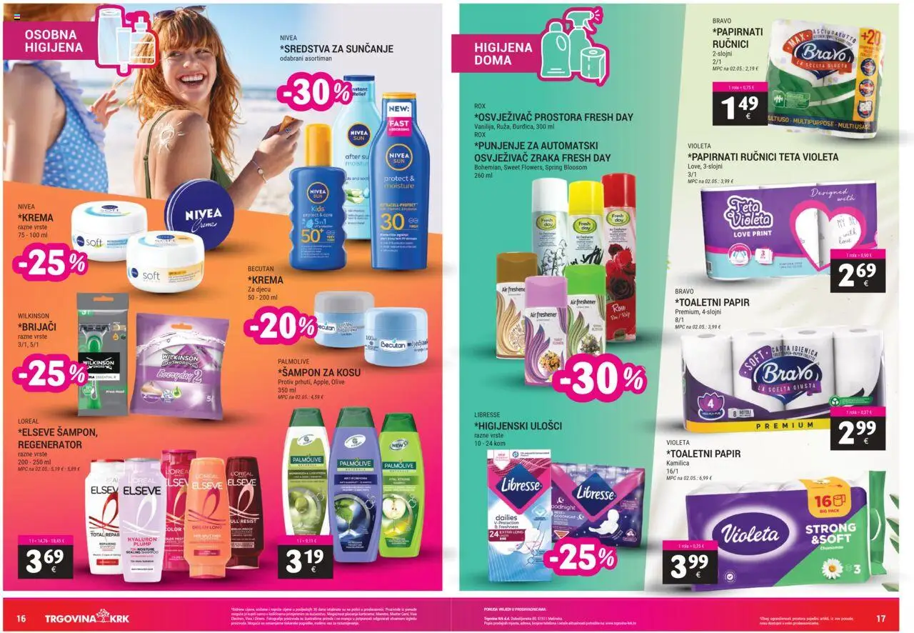 Trgovina Krk katalog | vrijedi od 01.08.2025 | Stranica: 9 | Proizvodi: Regenerator, Nivea, Violeta, Libresse