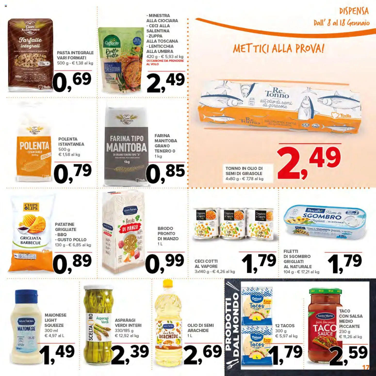 Volantino Todis del 08.01.2026 | Pagina: 17 | Prodotti: Salsa, Tonno, Asparagi, Sgombro
