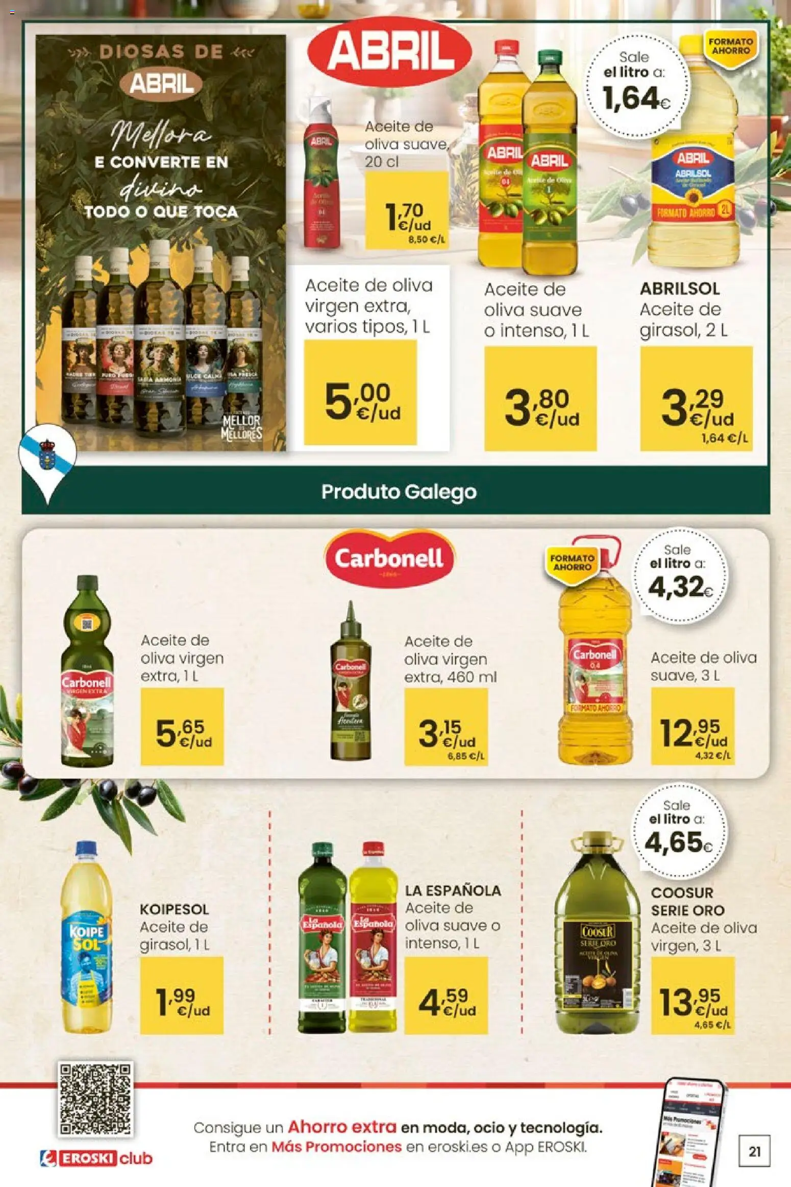 Eroski - Para un xaneiro máis lixeiro │ válido desde el 05.01.2026 | Página: 21 | Productos: Aceite, Aceite de oliva