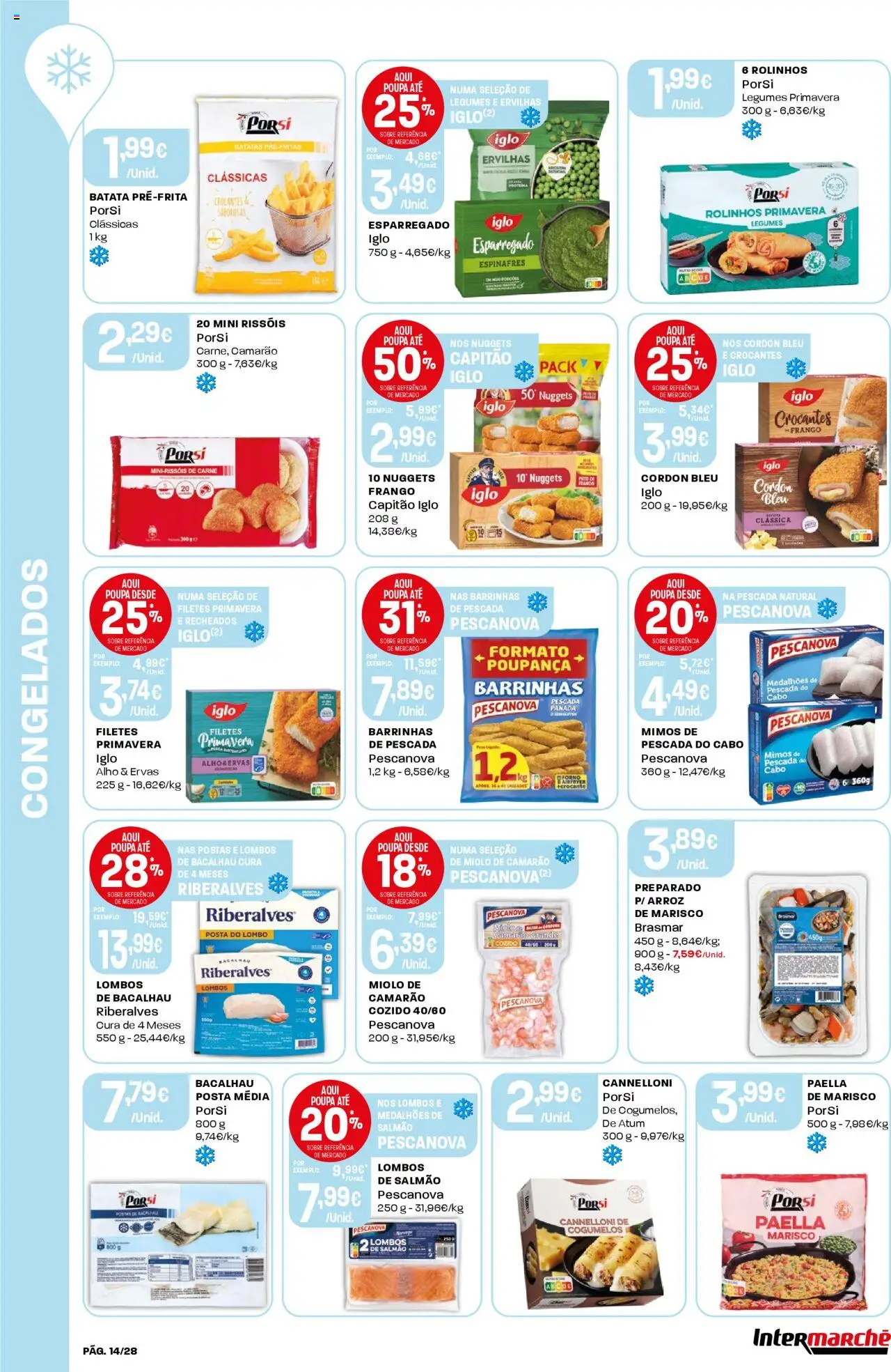 Intermarché folheto │ válido de 03.07.2025 | Página: 14 | Produtos: Atum, Camarão, Pescada do cabo, Arroz