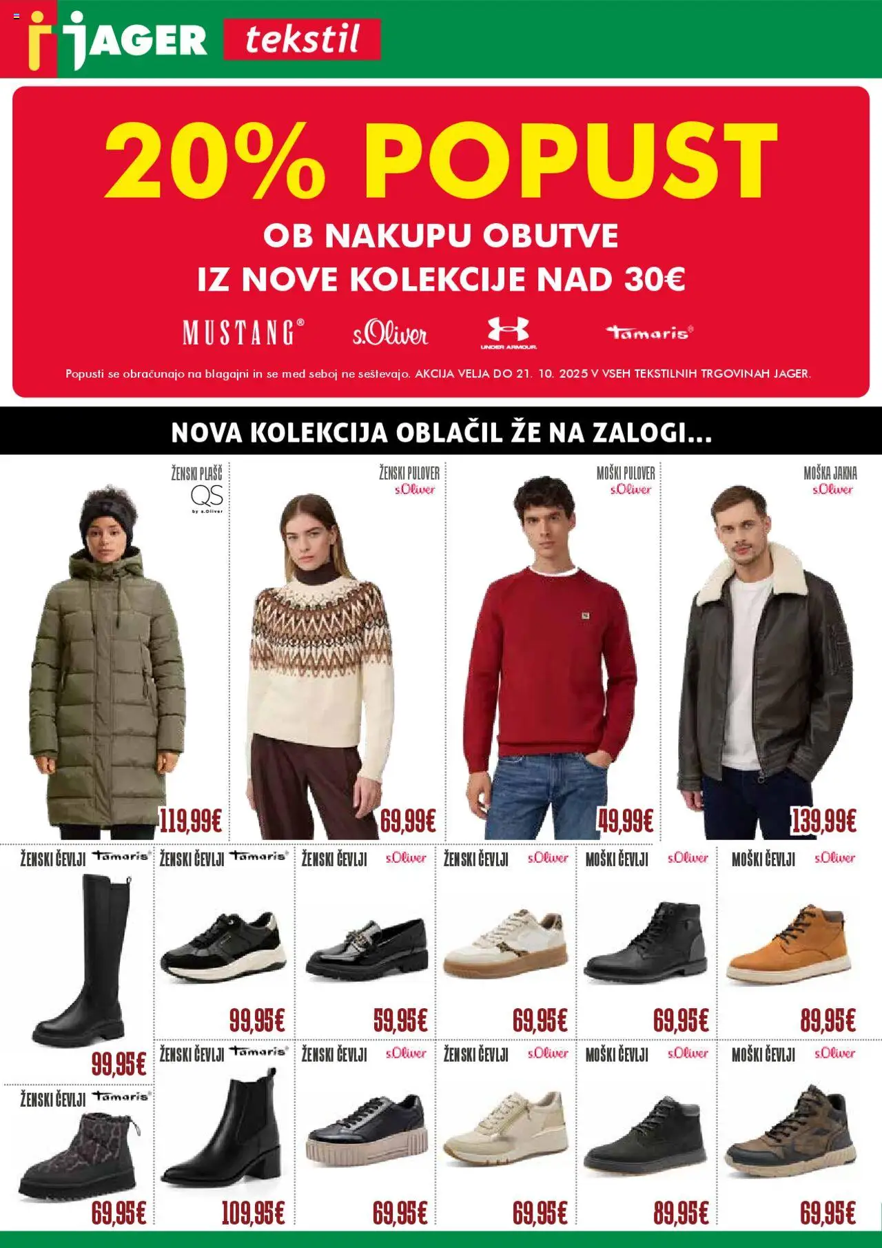 Novi Jager katalog ponudbe – veljaven od 15.10.2025 | Stran: 1 | Izdelki: Pulover, Jakna, Plasc, Cevlji