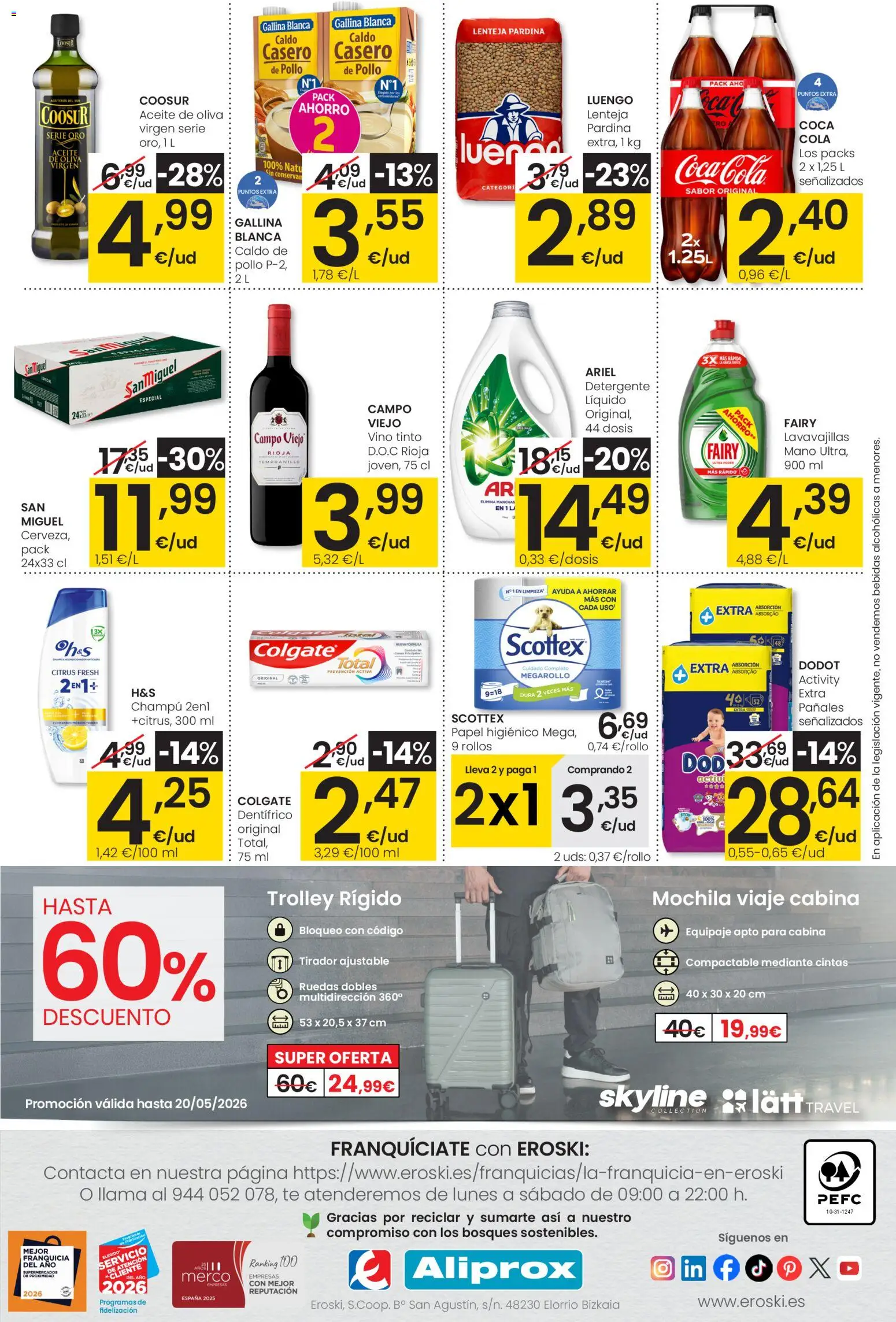 Eroski -  Aliprox │ válido desde el 26.02.2026 | Página: 4 | Productos: Detergente, Vino, Papel higienico, Té