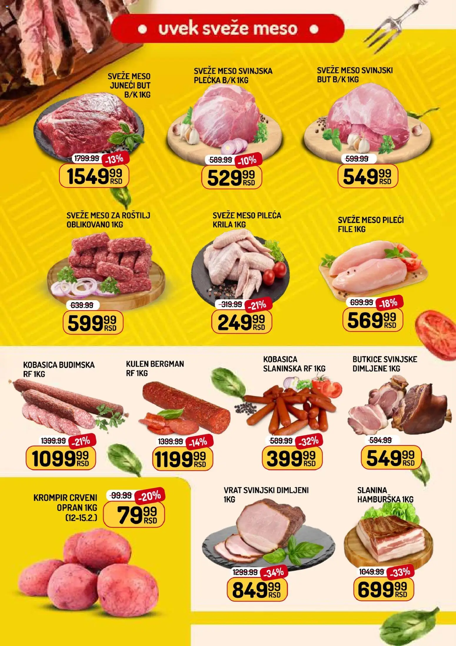 Aman katalog - važi od 13.02.2026 | Strana: 2 | Proizvode: Krompir, Slanina, Kobasica, Roštilj