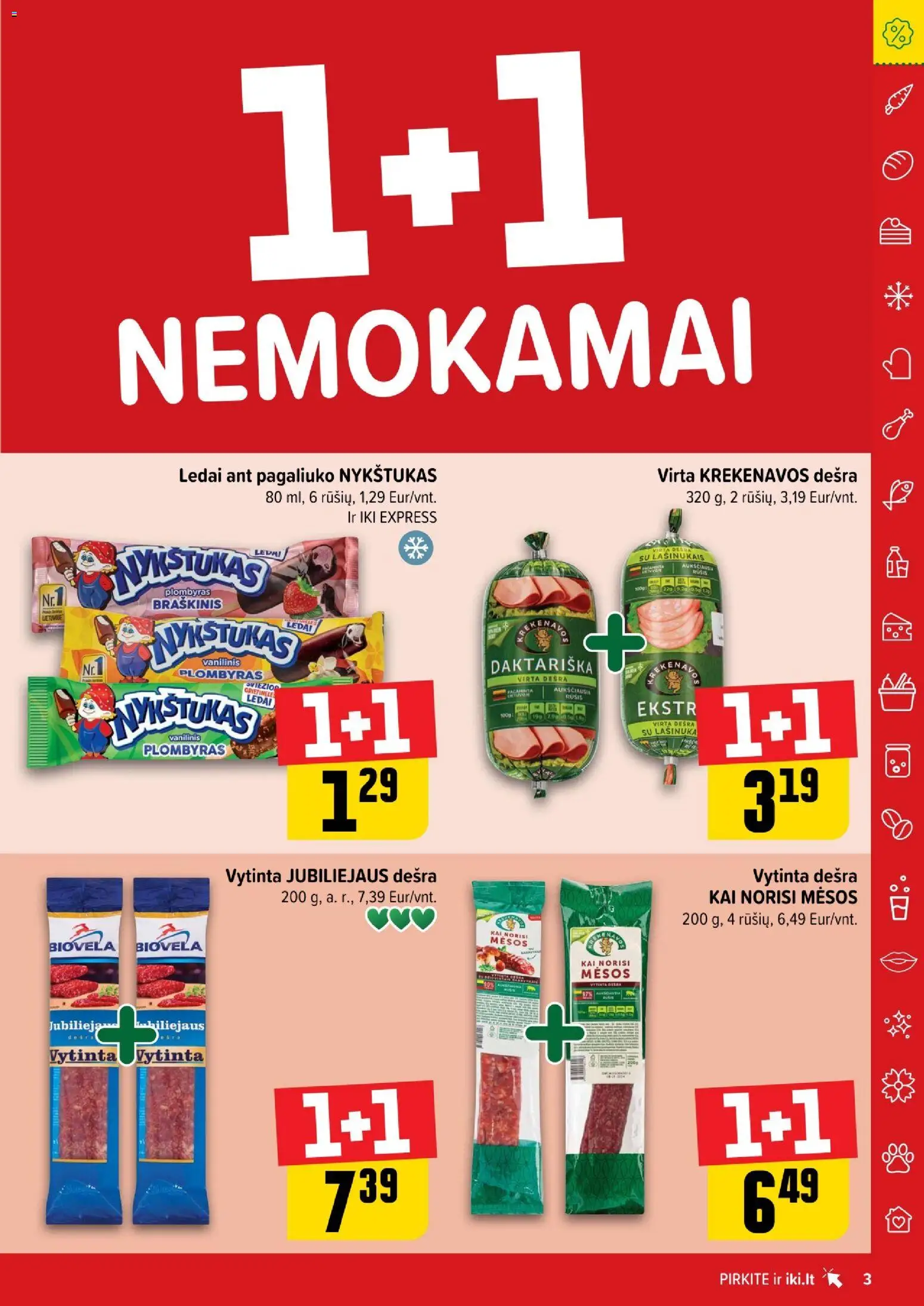 IKI akcijos nuo 29.12.2025 | Puslapis: 3 | Prekių: Ledai, Plombyras, Dešra