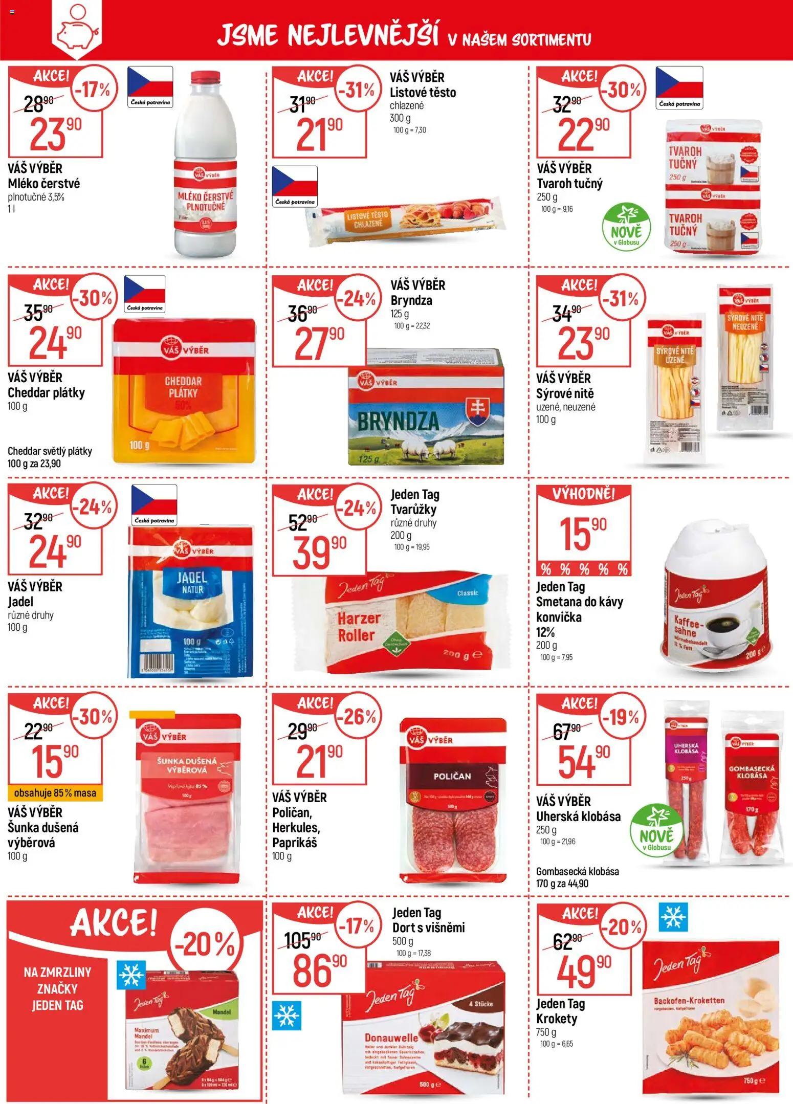 Globus leták - Brno od 04.02.2026 | Strana: 3 | Produkty: Mléko, Tvarůžky, Listové těsto, Smetana do kávy
