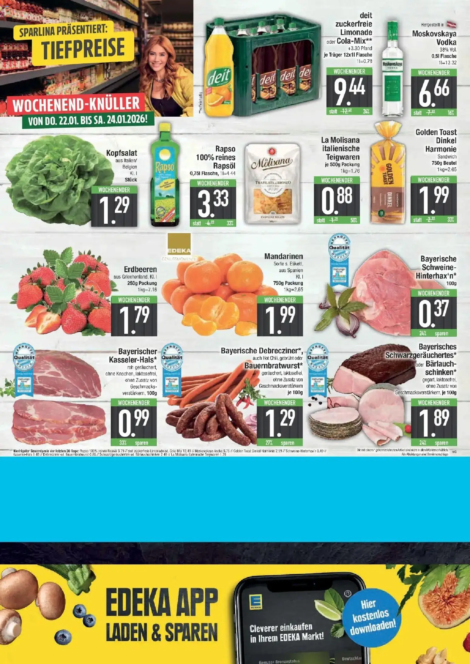 Edeka prospekt Bayerisch Gmain	 – gültig ab 18.01.2026 | Seite: 20 | Produkte: Toast, Limonade, Erdbeeren, Rapso rapsol