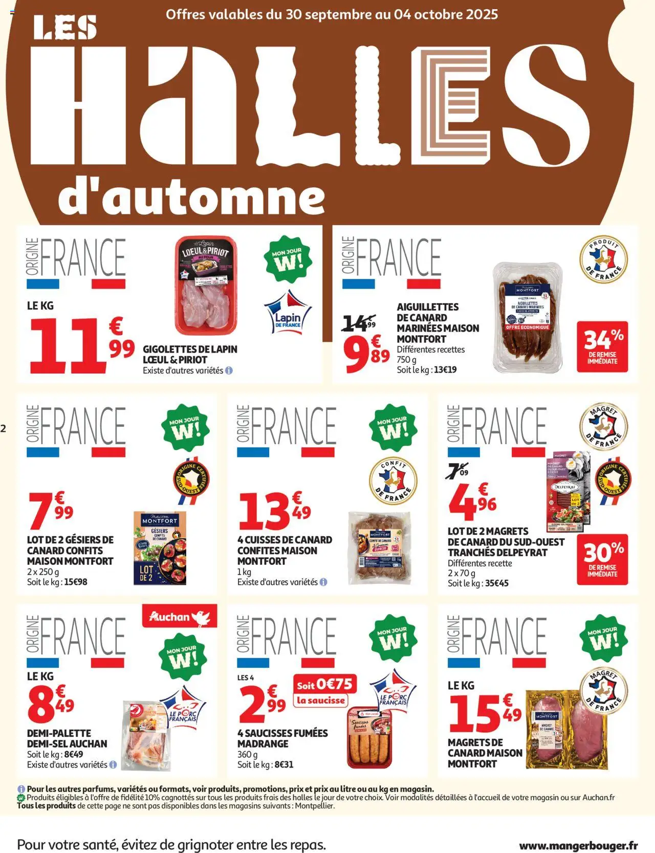 {H1} | Page: 2 | Produits: Confit de canard, Cuisses de canard, Saucisse, Porc