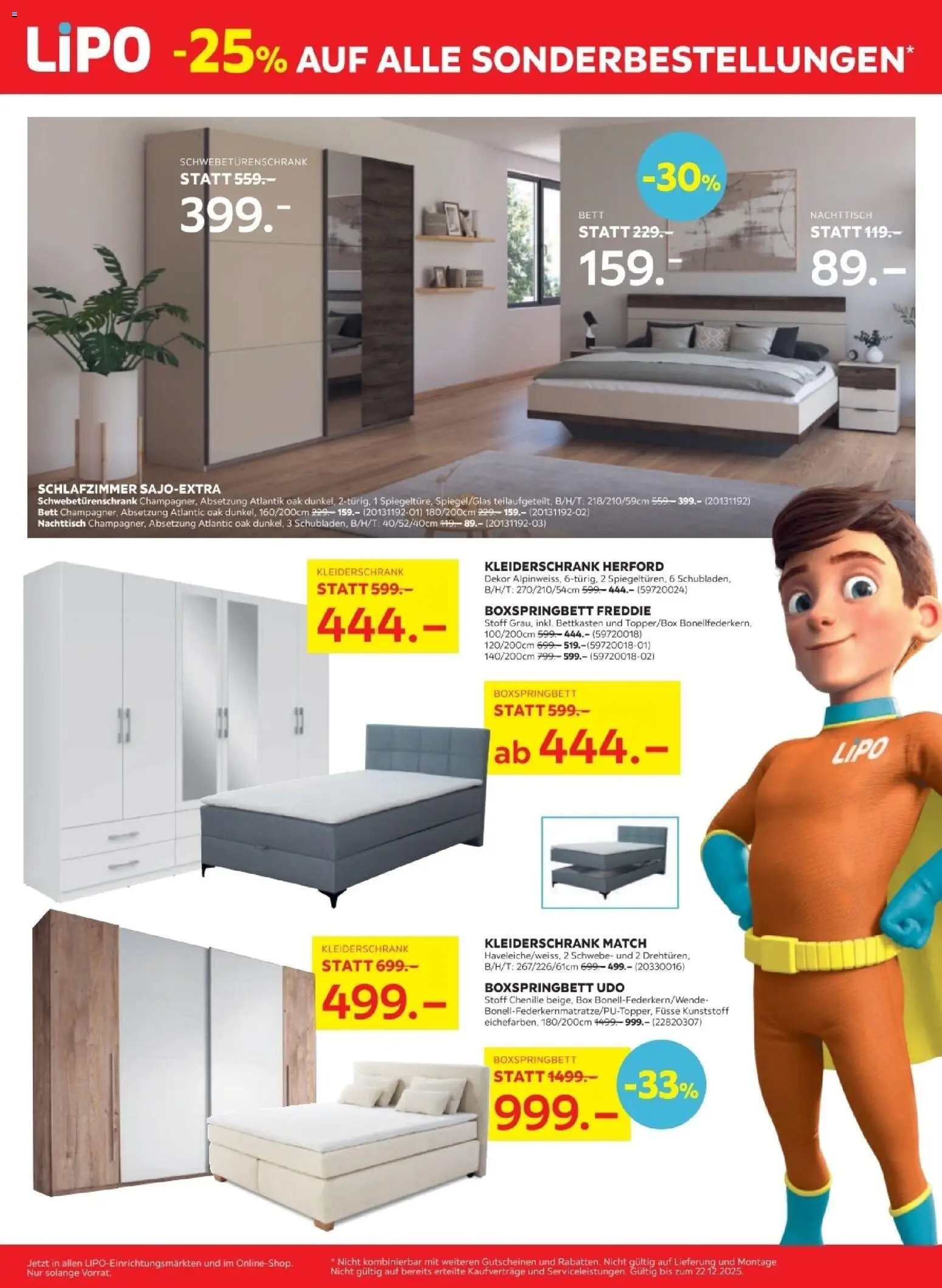 Lipo Aktionen -50% – gültig ab 09.12.2025 | Seite: 6 | Produkte: Nachttisch, Box, Bett, Boxspringbett