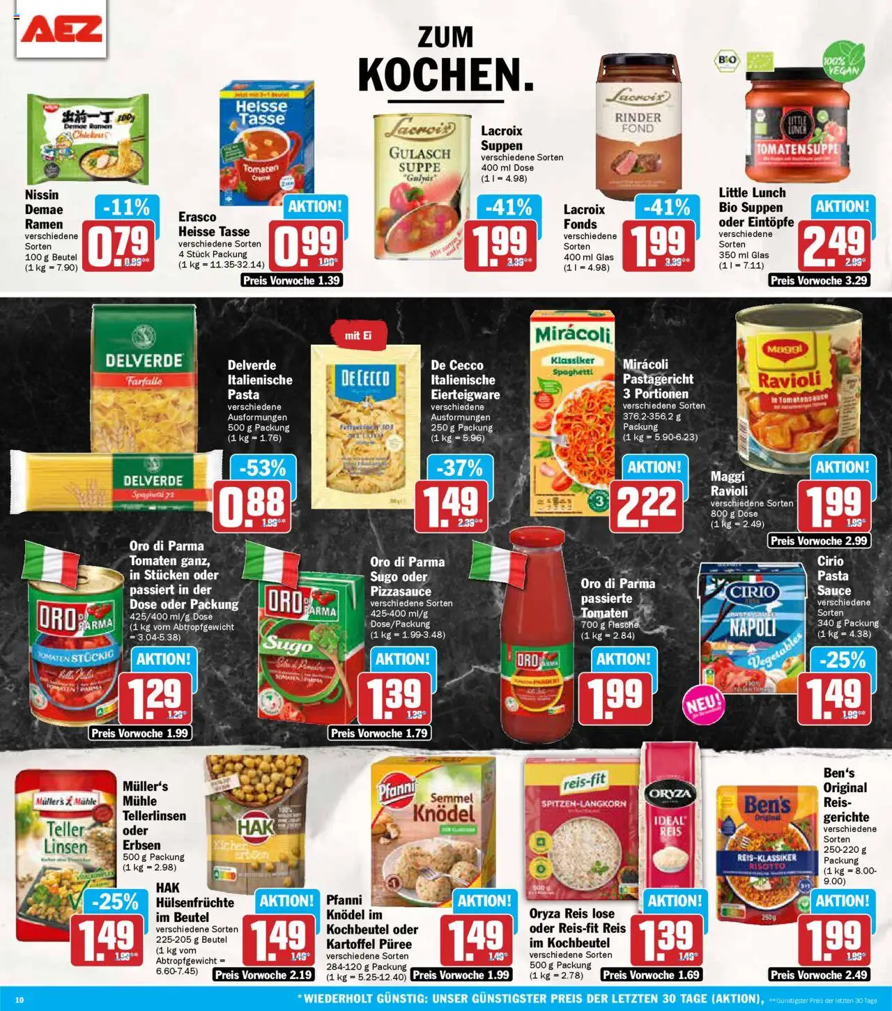 AEZ Prospekt 	 - gültig ab dem 04.08.2025 | Seite: 10 | Produkte: Oro di parma, Gulasch, Pasta, Reis