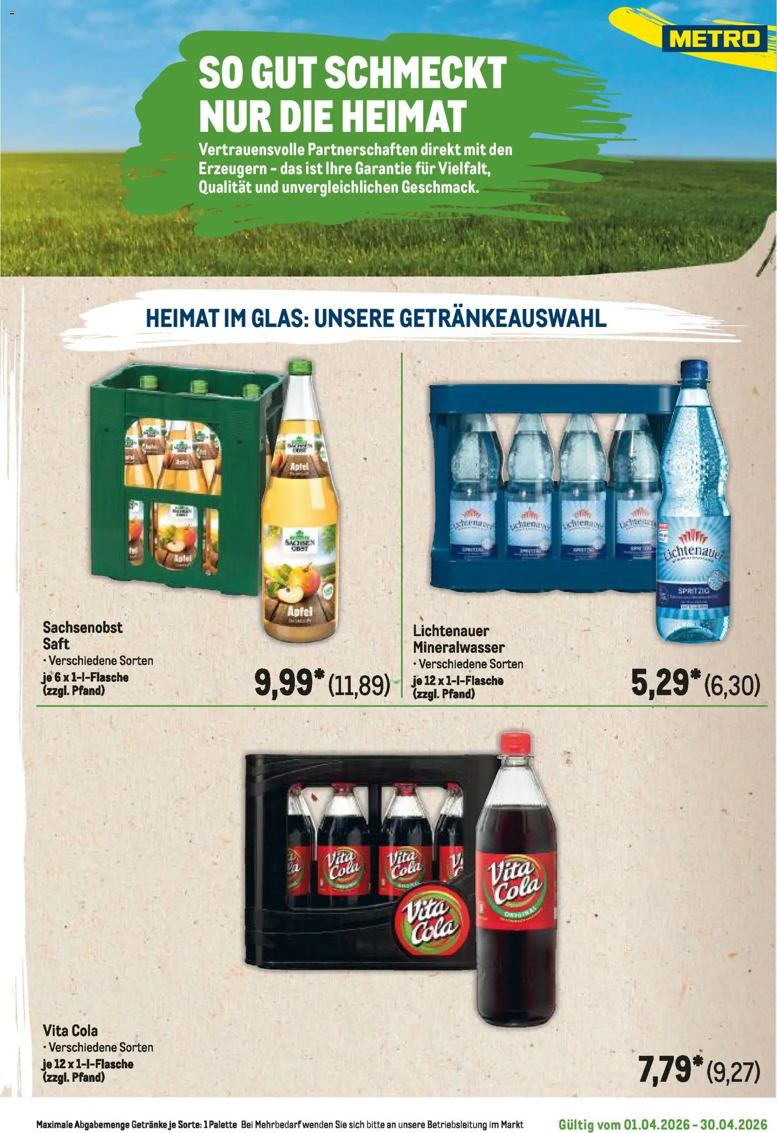 Metro Regionaler Flyer – gültig ab 01.04.2026 | Seite: 85 | Produkte: Äpfel, Mineralwasser, Vita cola, Saft