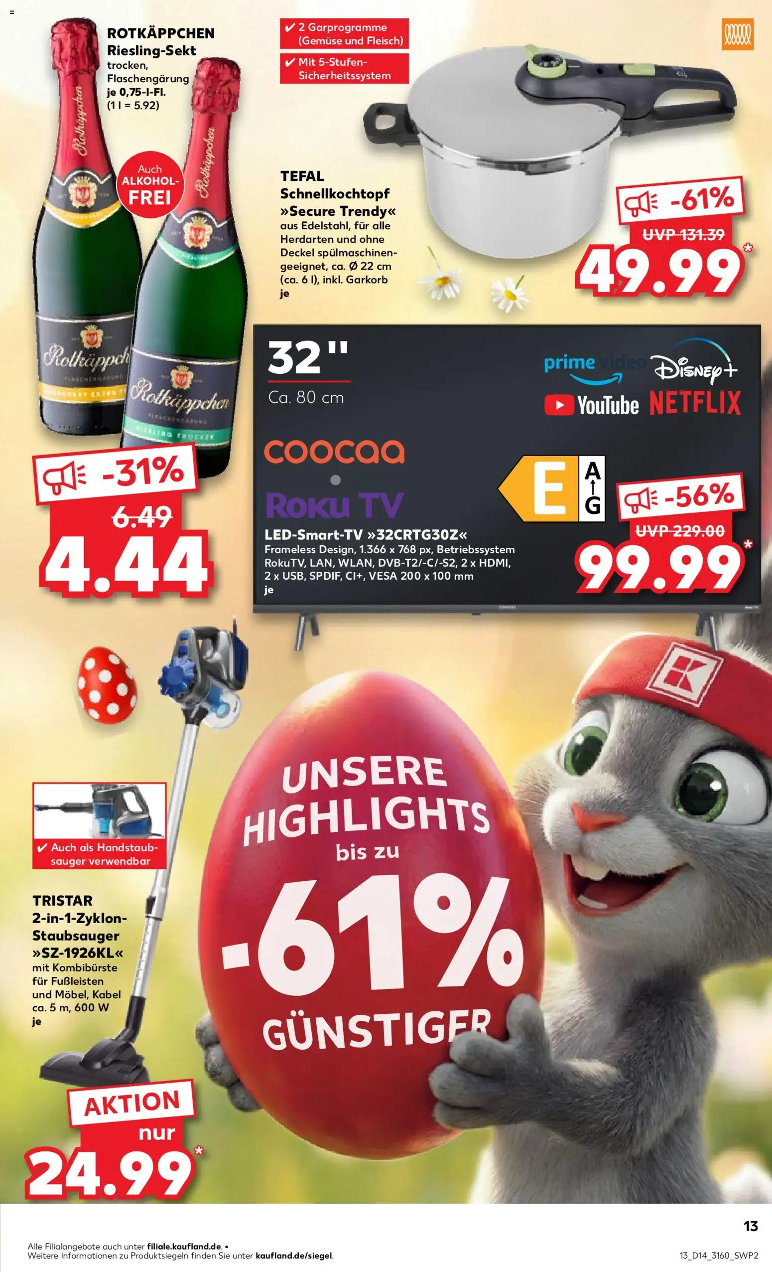 Kaufland Prospekt – gültig ab 02.04.2026 | Seite: 13 | Produkte: Kabel, Staubsauger, Gemüse, TV