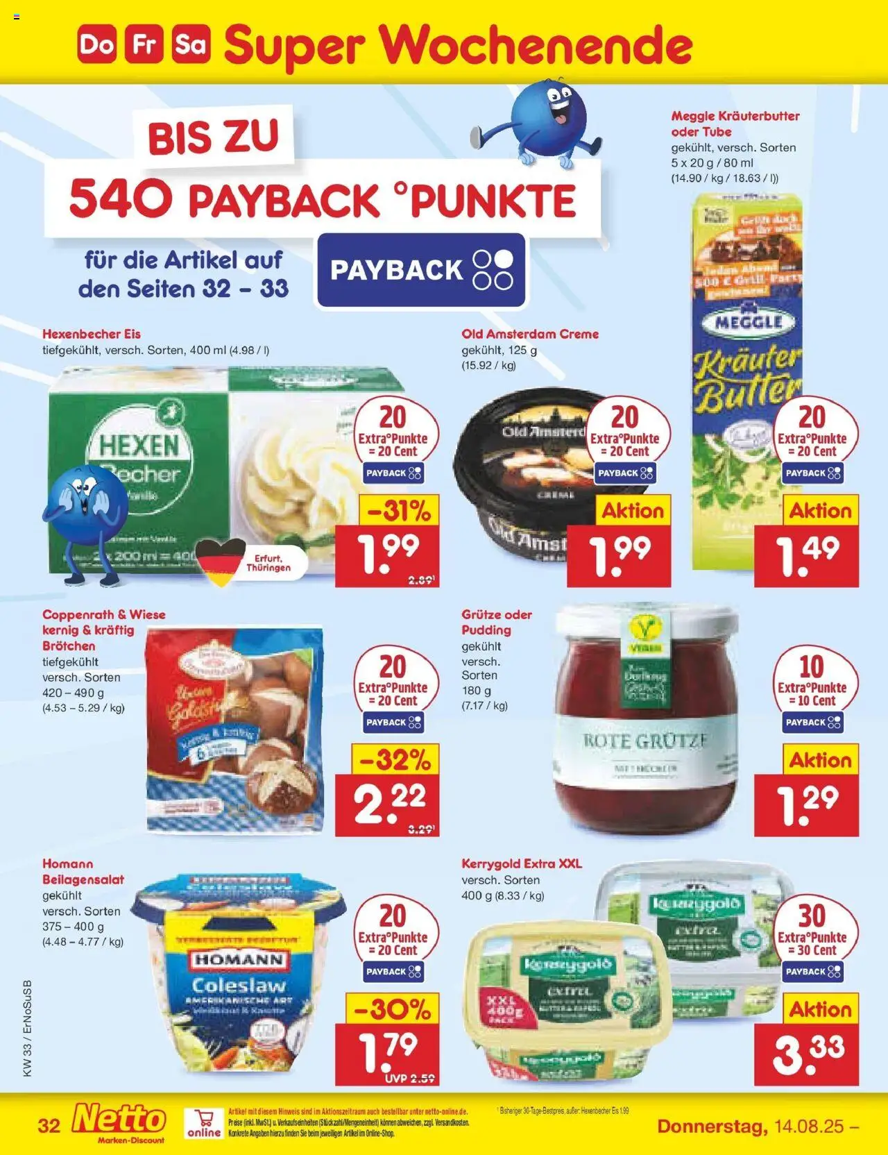 Netto Marken-Discount prospekt Erfurt	 - gültig ab dem 11.08.2025 | Seite: 50 | Produkte: Butter, Kräuterbutter, Creme, Eis