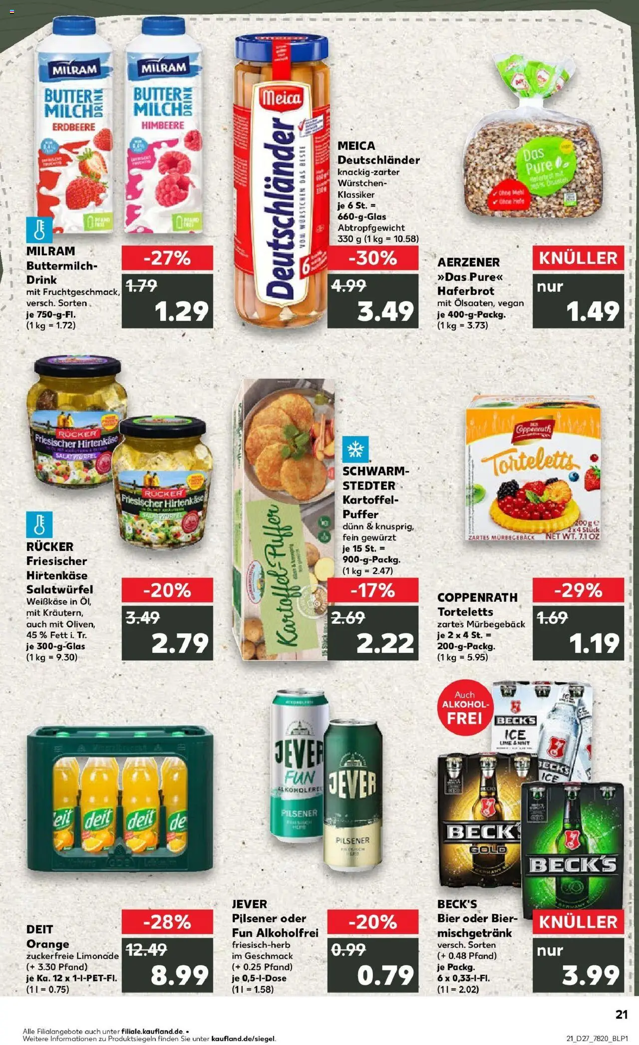 Kaufland prospekt Alfeld (Leine)	 - gültig ab dem 03.07.2025 | Seite: 21 | Produkte: Buttermilch, Limonade, Meica, Jever