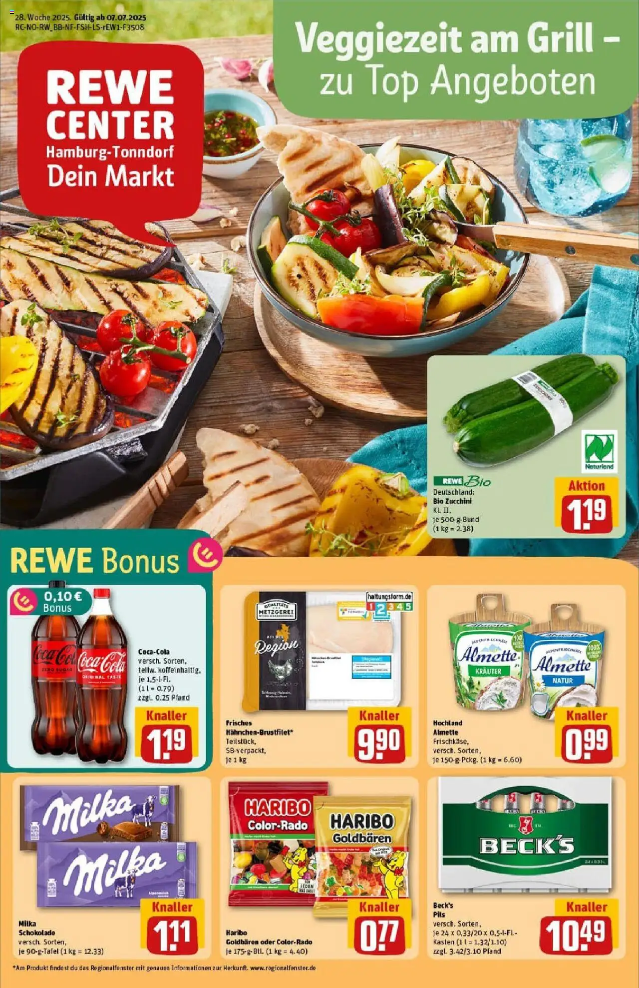 Rewe prospekt Hamburg/Tonndorf	 - gültig ab dem 06.07.2025 | Seite: 1 | Produkte: Top, Grill, Cola, Pils