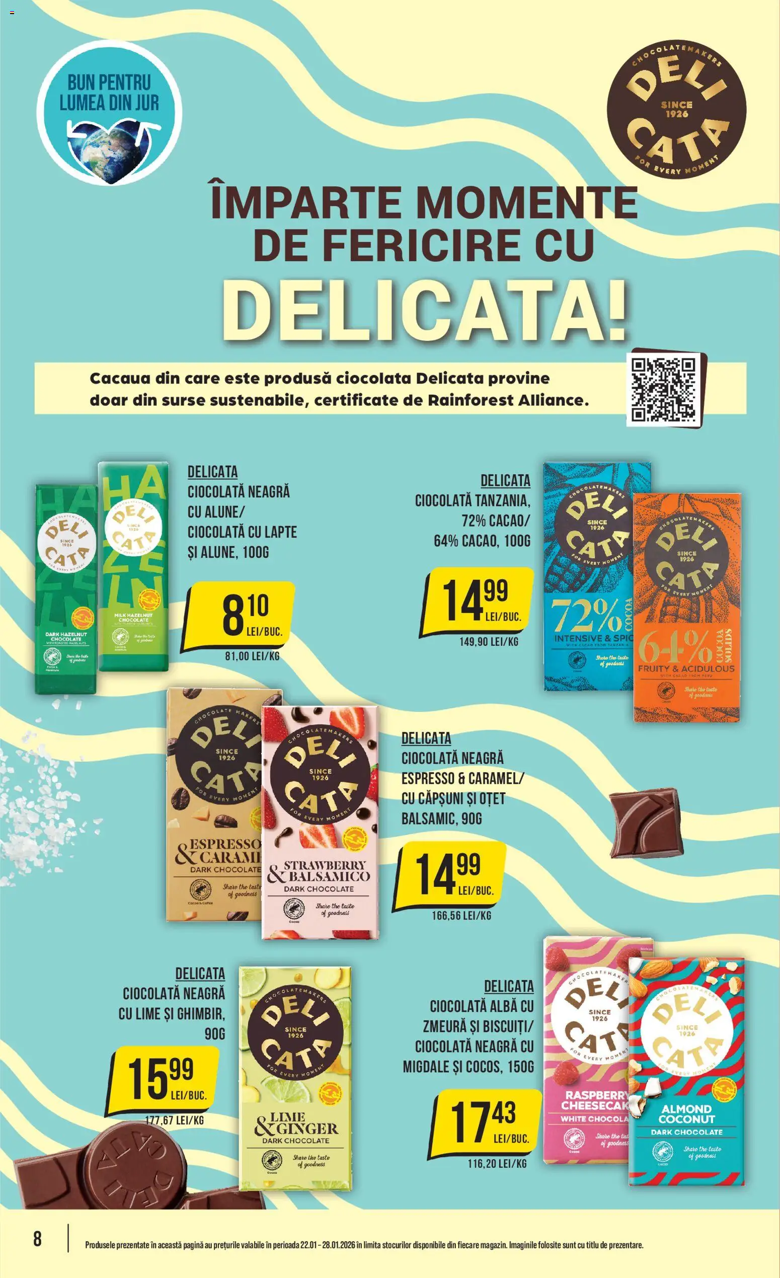 Noul catalog Mega Image – valabil de la 22.01.2026 | Pagină: 8 | Produse: Lime, Ciocolată, Căpșuni, Shake