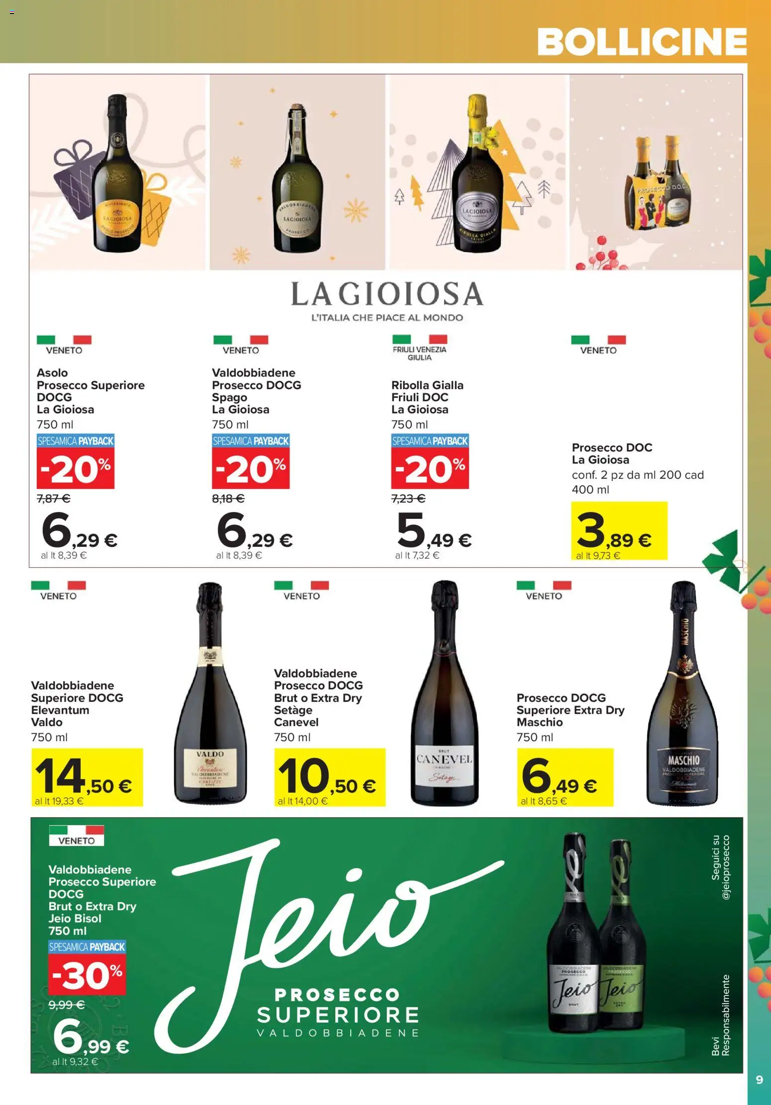 Volantino Carrefour del 19.11.2025 | Pagina: 9 | Prodotti: Prosecco