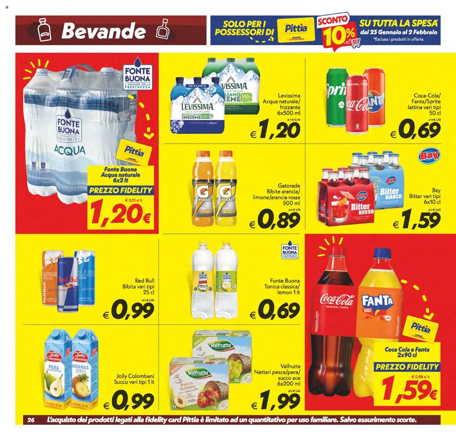 Volantino SuperConveniente del 23.01.2026 | Pagina: 26 | Prodotti: Acqua, Pesca, Acqua naturale, Coca Cola