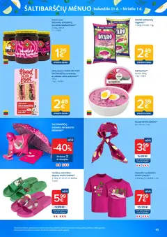 MAXIMA leidinys galioja nuo 21.04.2026 | Puslapis: 45 | Prekių: Skarelė, Marškinėliai, Sumuštinis, Šlepetės