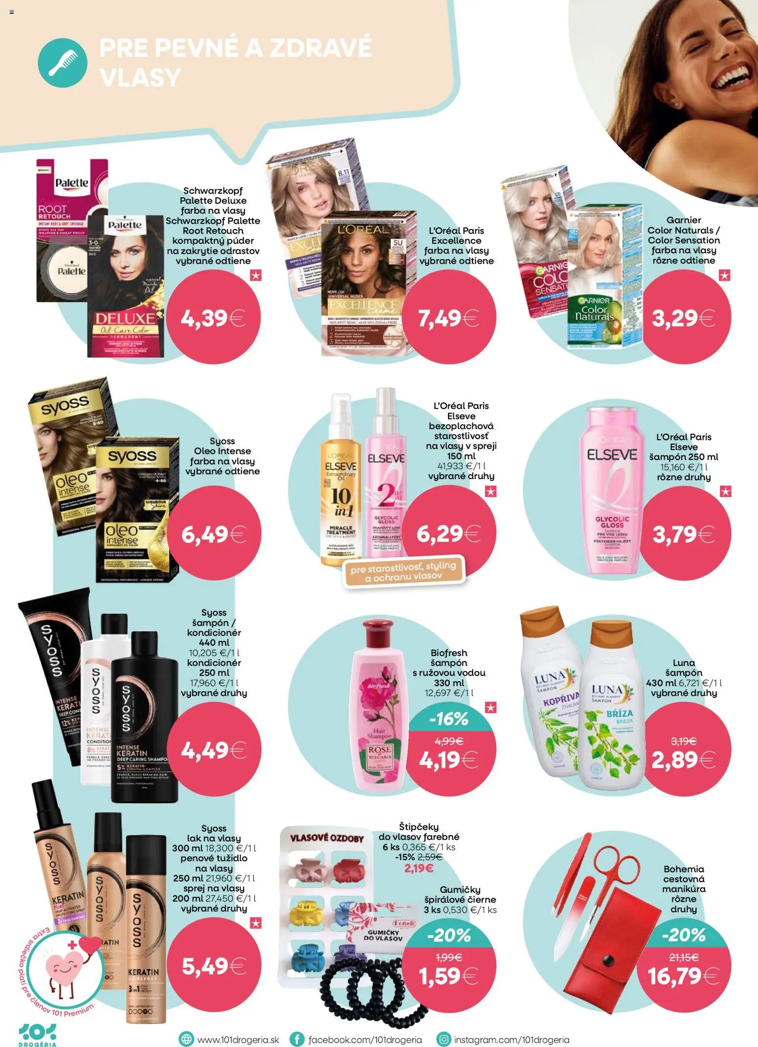 Nové 101 drogerie akcie – leták je platný od 05.11.2025 | Strana: 6 | Produkty: Púder, Šampón, Lak na vlasy, Farba na vlasy
