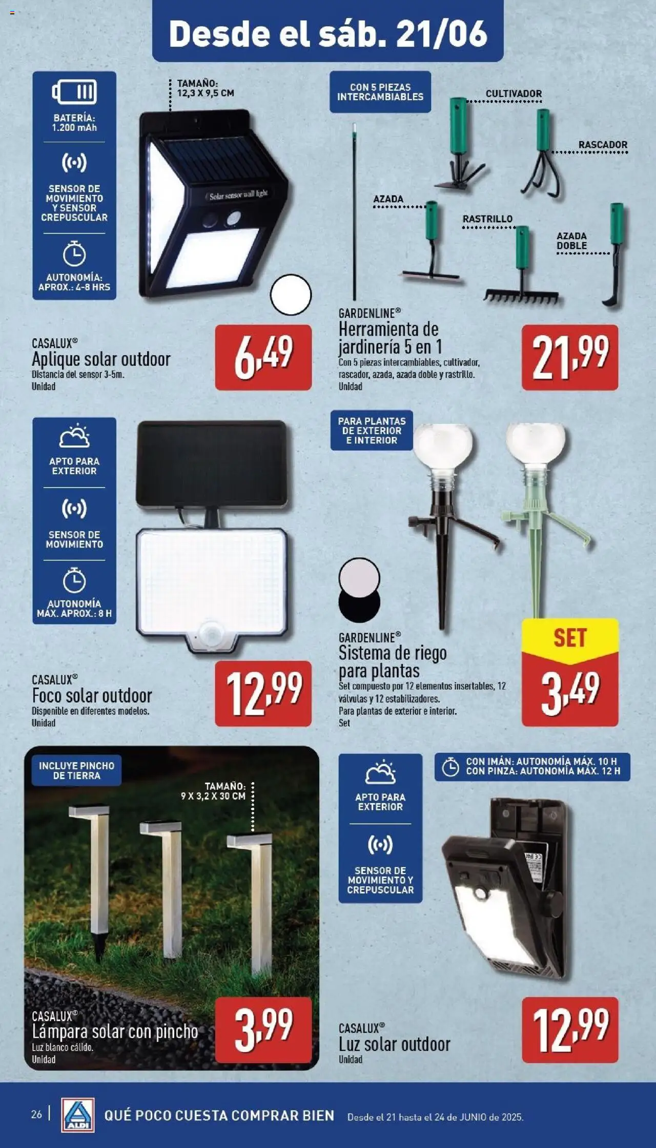 Aldi folleto Canarias │ válido desde el 16.06.2025 | Página: 26 | Productos: Rastrillo, Batería, Lámpara