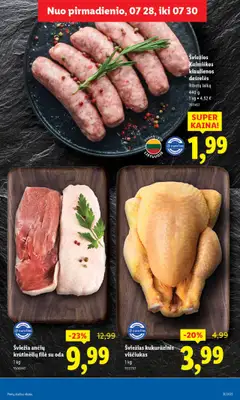 LIDL - Leidinys│galioja nuo 28.07.2025 | Puslapis: 9 | Prekių: Kiaulienos, Dešrelės, Viščiukas
