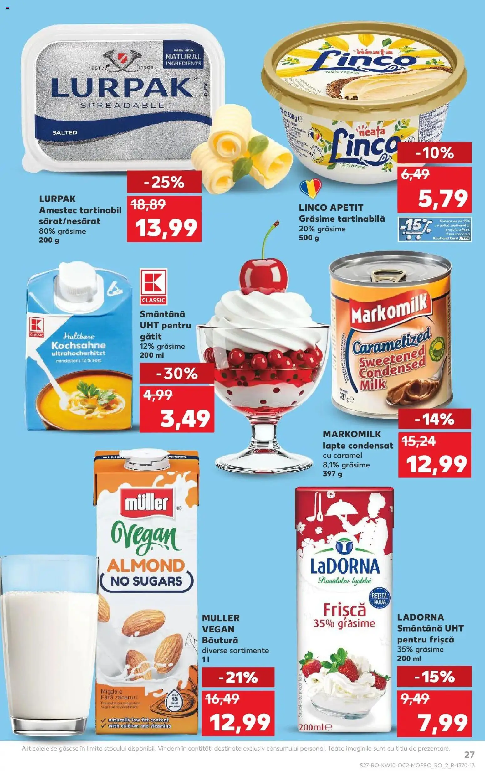 Noul catalog Kaufland – valabil de la 04.03.2026 | Pagină: 27 | Produse: Migdale, Lapte, Frișcă, Smântână
