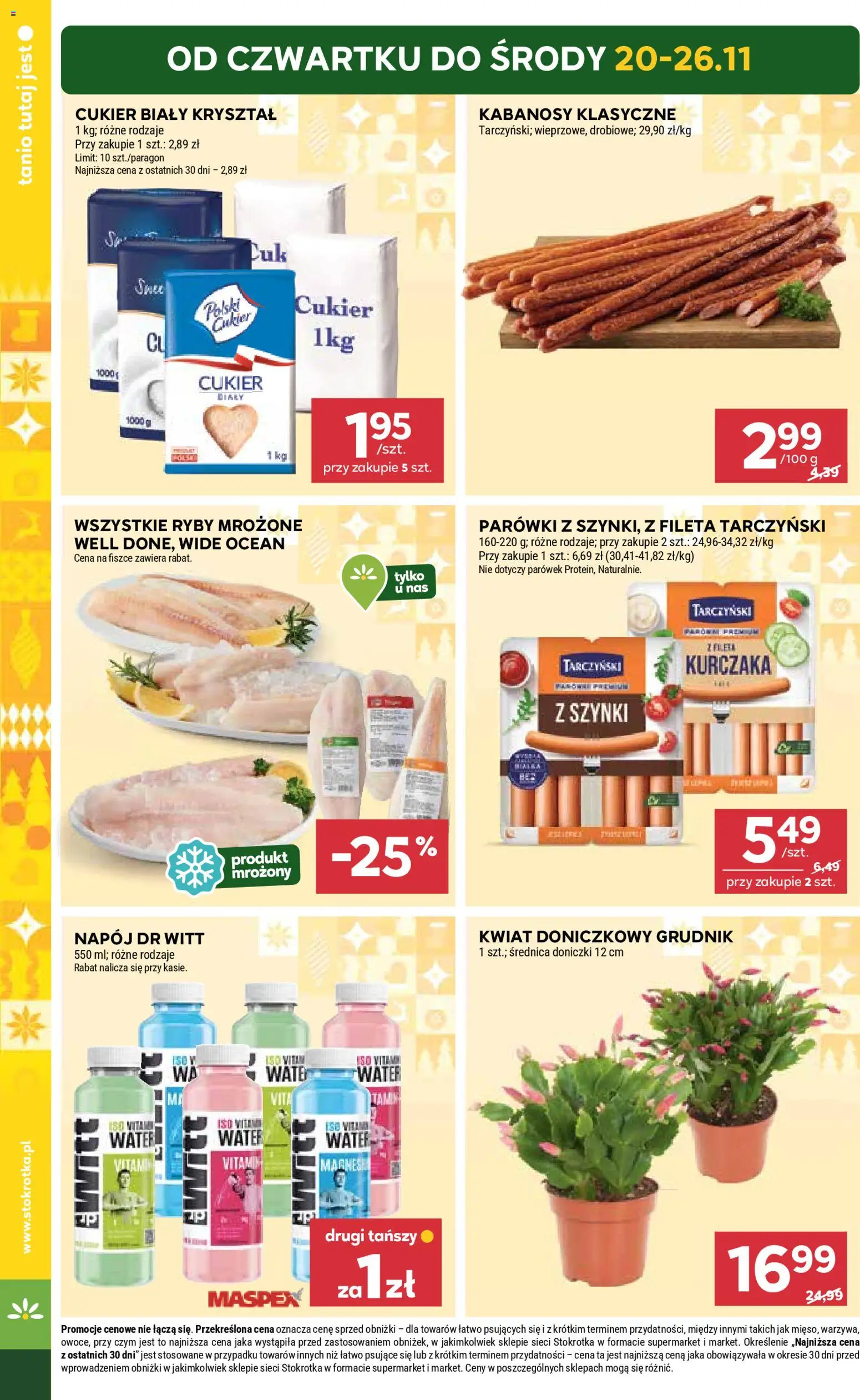 Stokrotka Gazetka od 20.11.2025 | Strona: 4 | Produkty: Stokrotka, Parówki, Cukier biały, Warzywa