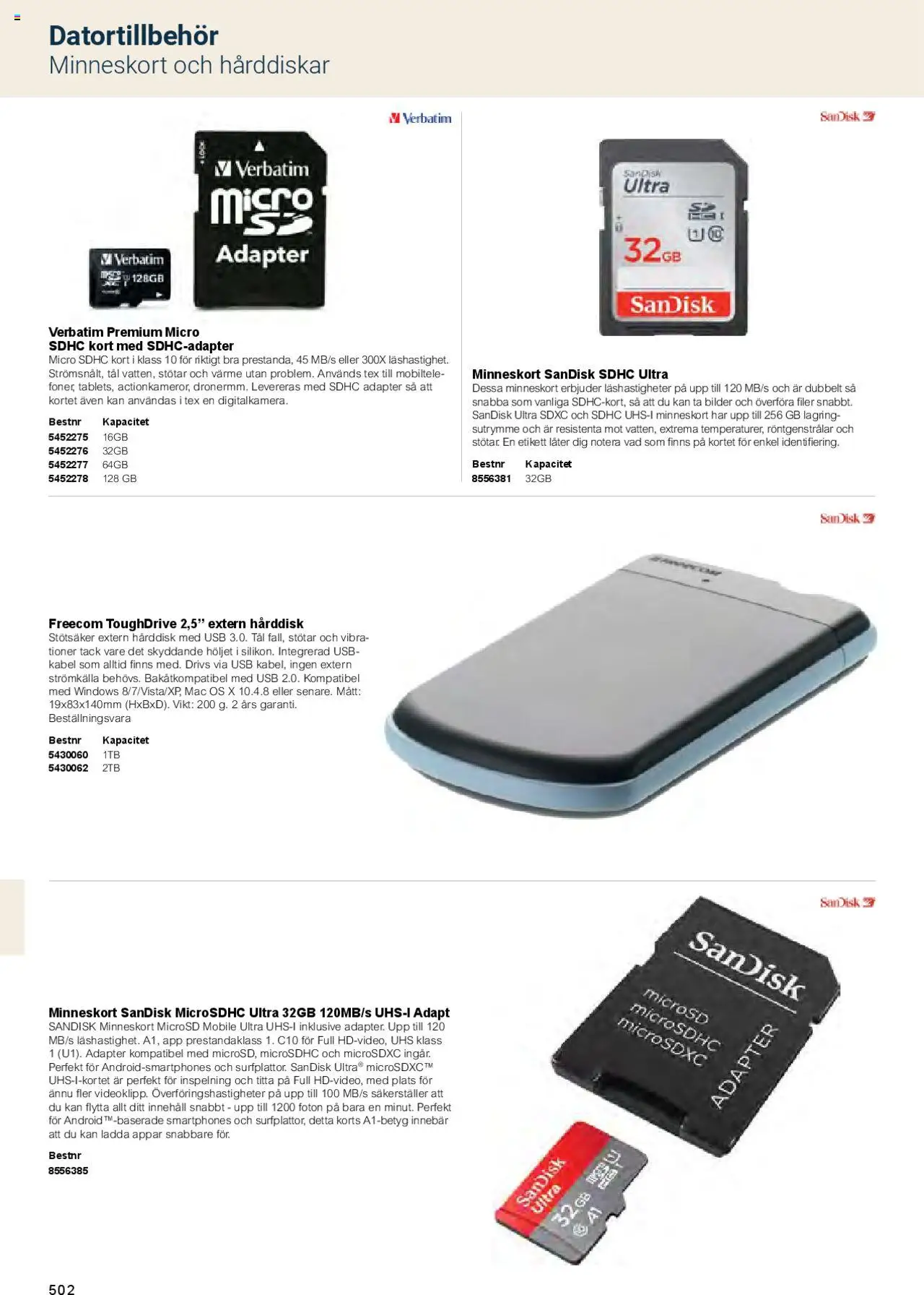 Office Depot reklamblad aktuell från 01.02.2025 | Sida: 504 | Produkter: Kabel, Minneskort, Adapter, USB