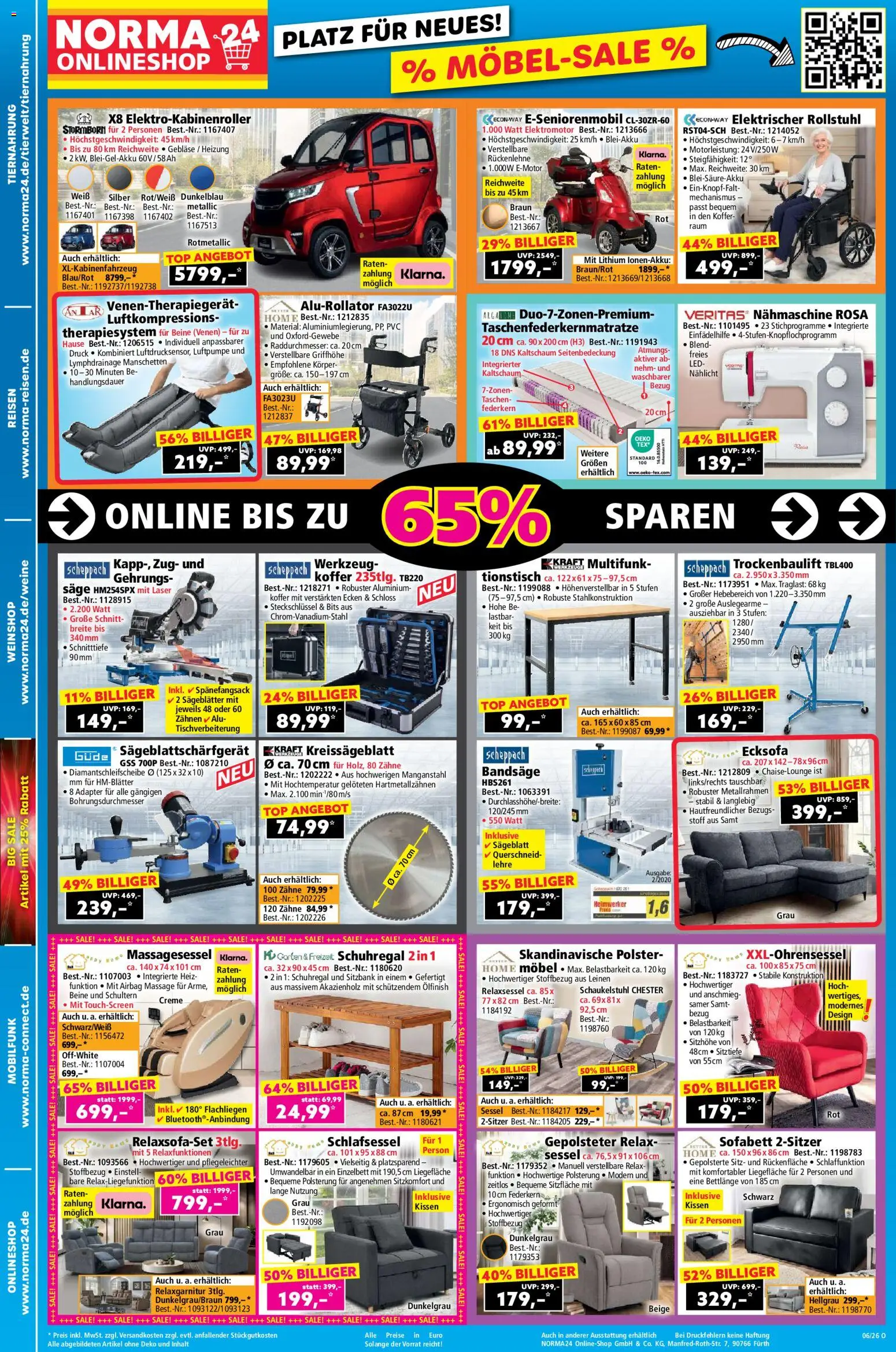Norma Onlineshop – gültig ab 02.02.2026 | Seite: 2 | Produkte: Ecksofa, Sessel, Schuhregal, Creme