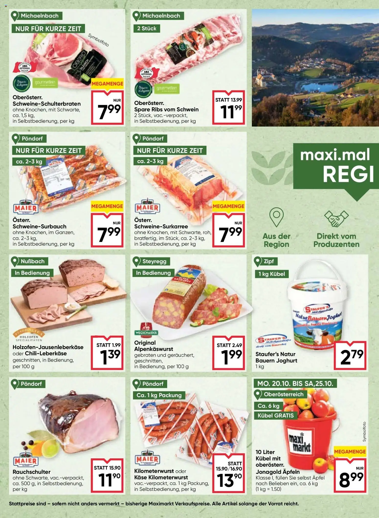 Maximarkt Anif gültig ab 23.10.2025 | Seite: 6 | Produkte: Käse, Joghurt, Äpfel