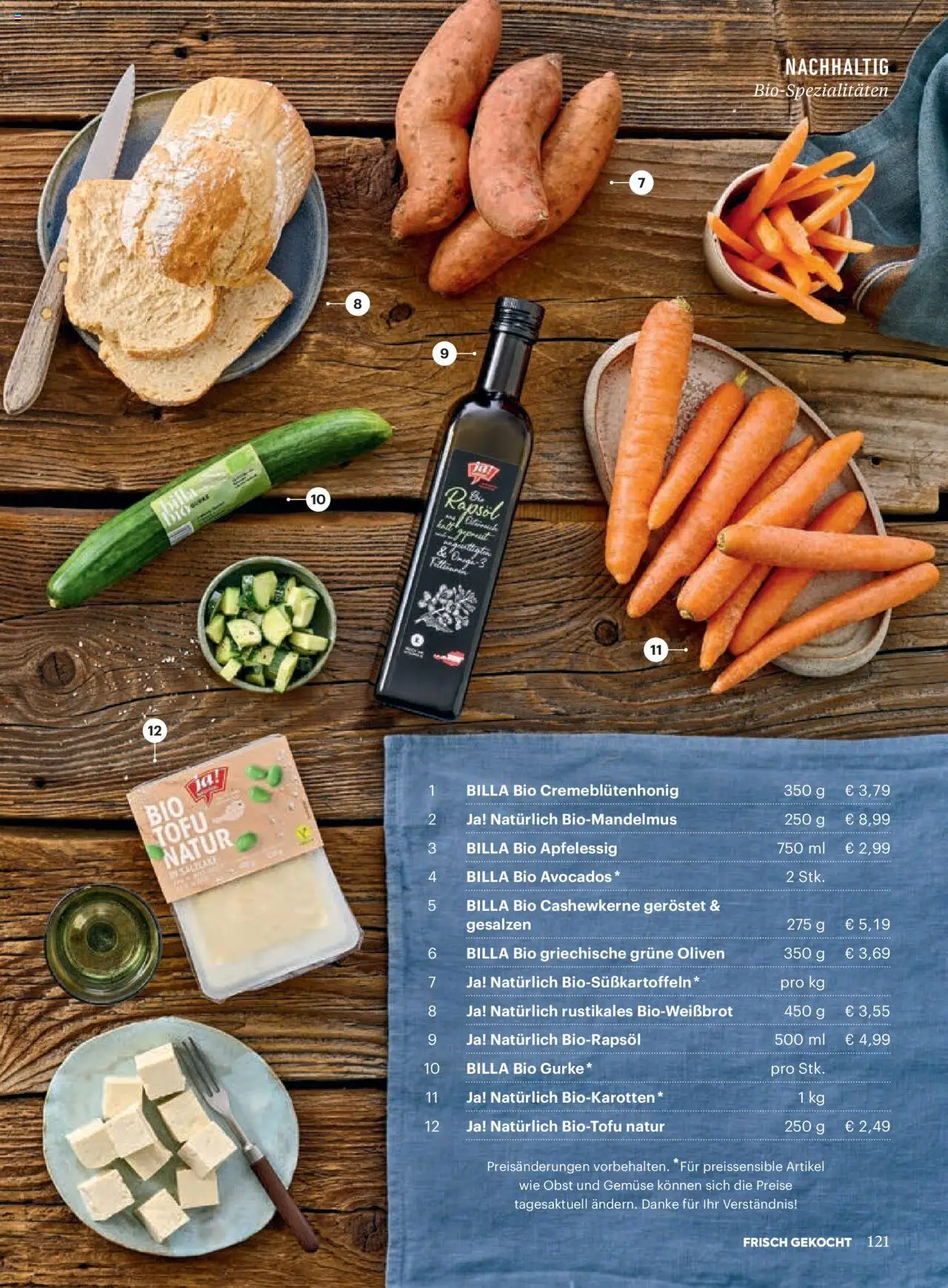 Billa AT akciós ujság - amely érvényes a következő dátumtól: 01.10.2025 | Oldal: 119 | Termékek: Tofu