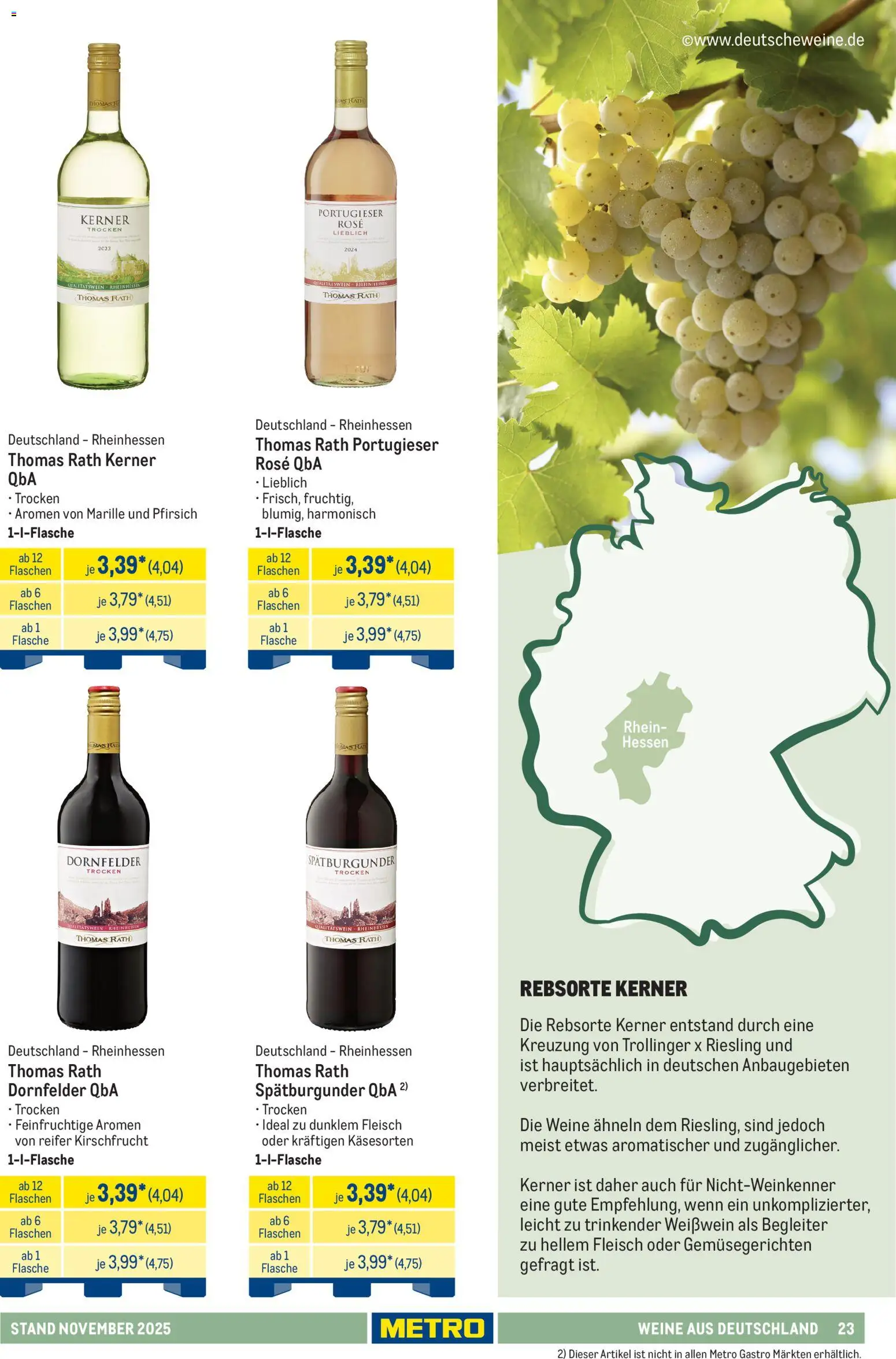 Metro - Hauswein-Katalog – gültig ab 12.11.2025 | Seite: 23 | Produkte: Weißwein, Pfirsich, Fleisch