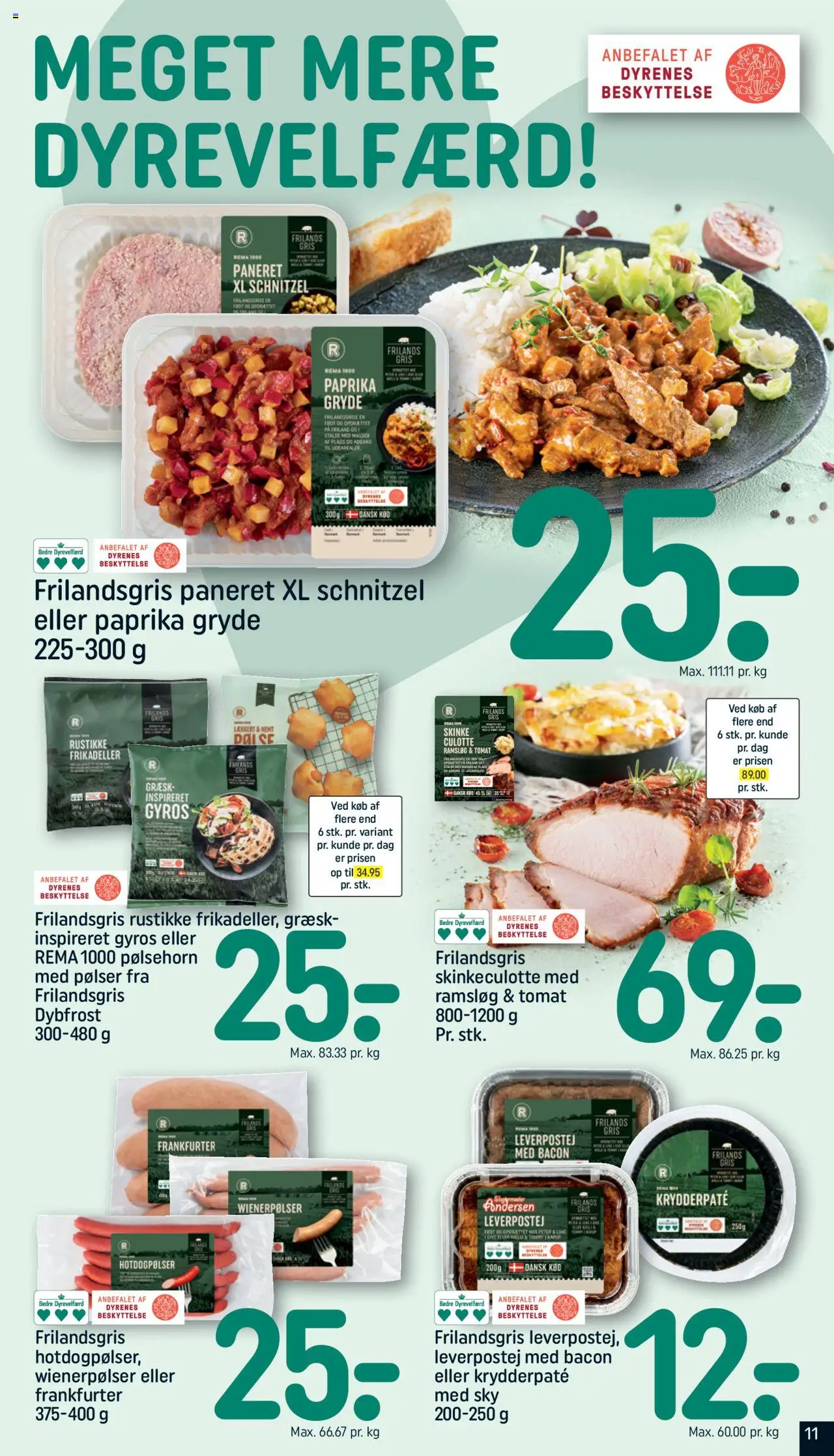 Rema 1000 tilbudsavis – gyldig fra 19.10.2025 | Side: 11 | Produkter: Pølsehorn, Skinke, Bacon, Paprika