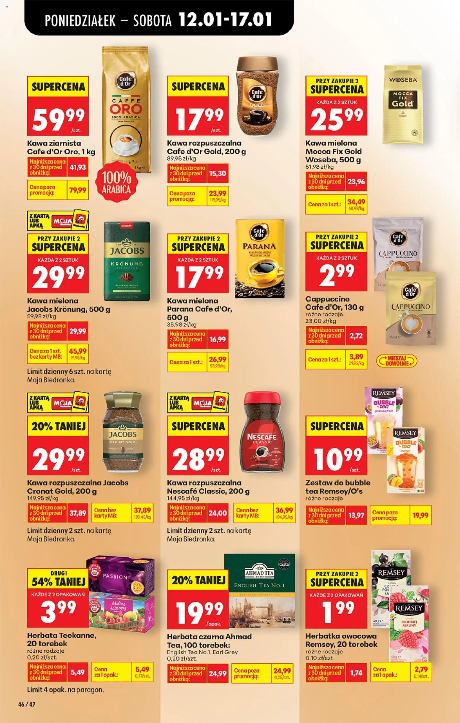 Biedronka gazetka od 12.01.2026 | Strona: 56 | Produkty: Nescafe, Kawa ziarnista, Kawa rozpuszczalna, Kawa